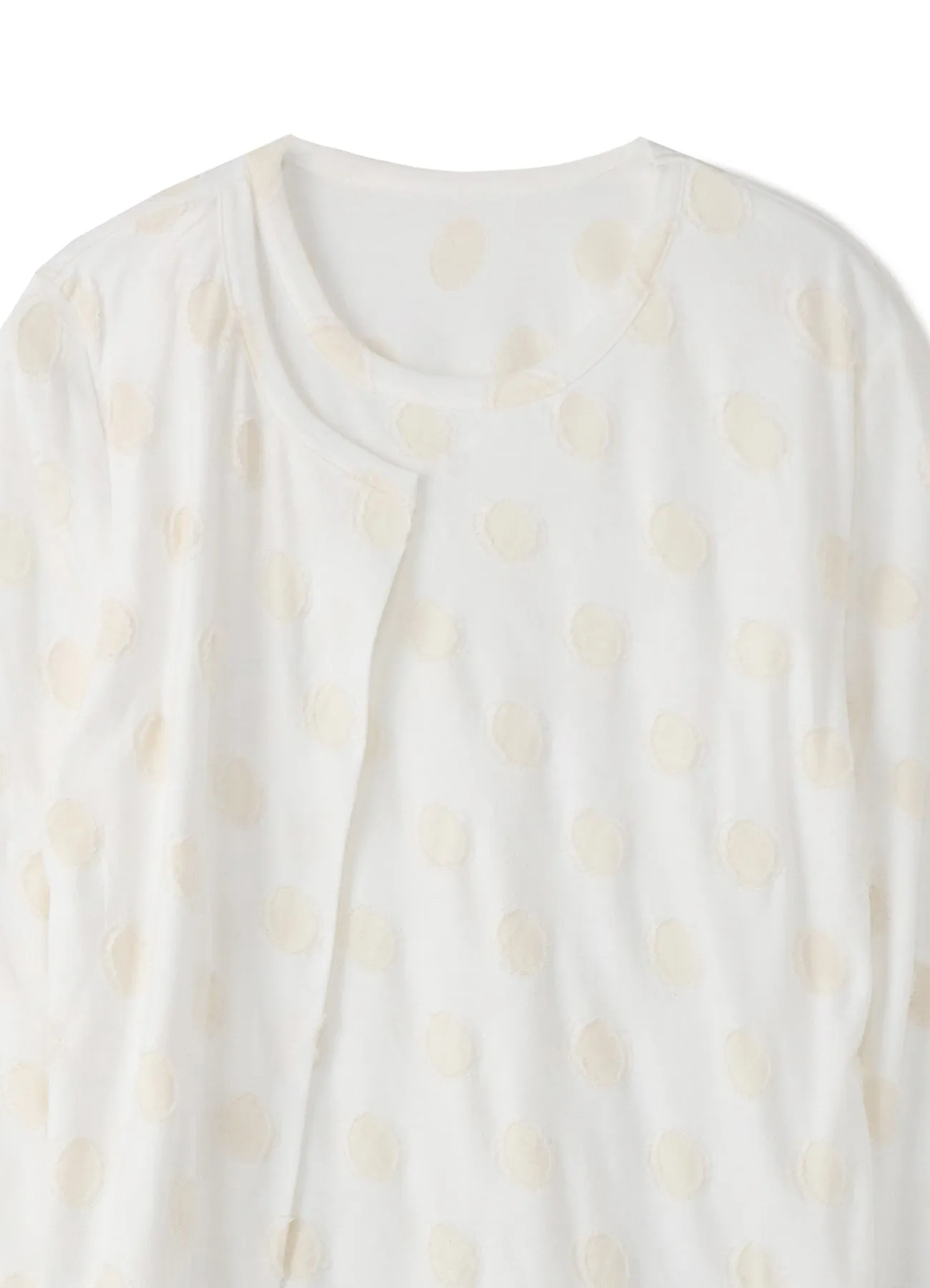 DOT CUT JACQUARD FLARE TUCK DRAPE T-SHIRT sold by Yohji Yamamoto product image thumbnail 4
