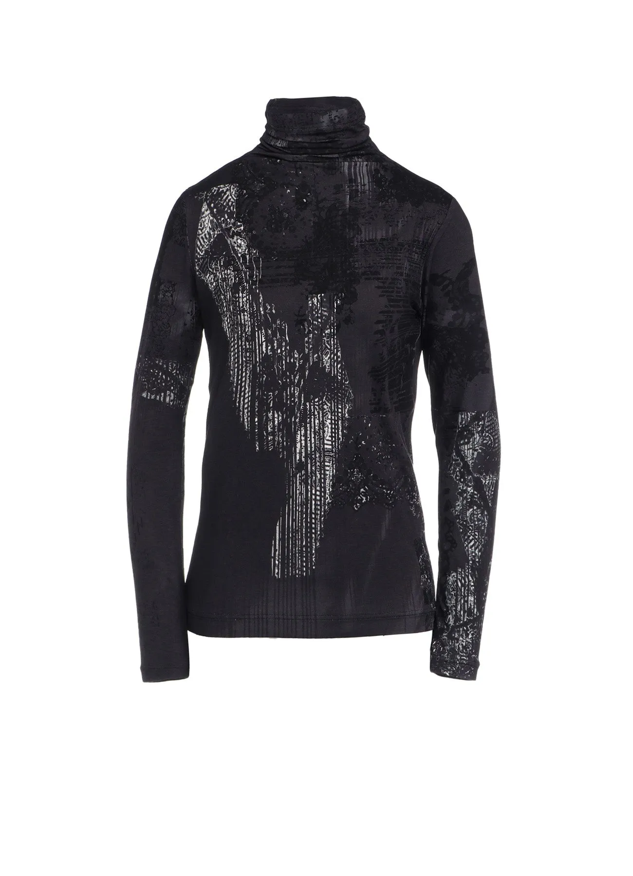 40/-RY JERSEY LACE DESIGN P HIGH NECK LONG SLEEVE T sold by Yohji Yamamoto