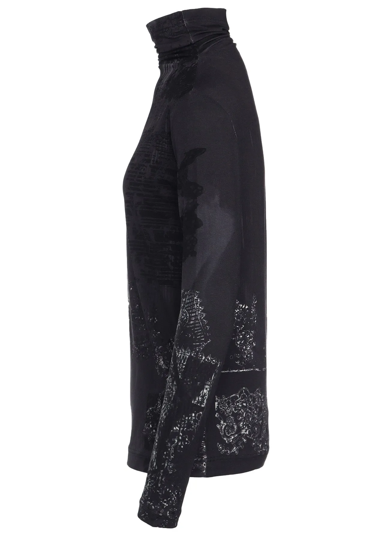 40/-RY JERSEY LACE DESIGN P HIGH NECK LONG SLEEVE T sold by Yohji Yamamoto product image thumbnail 3