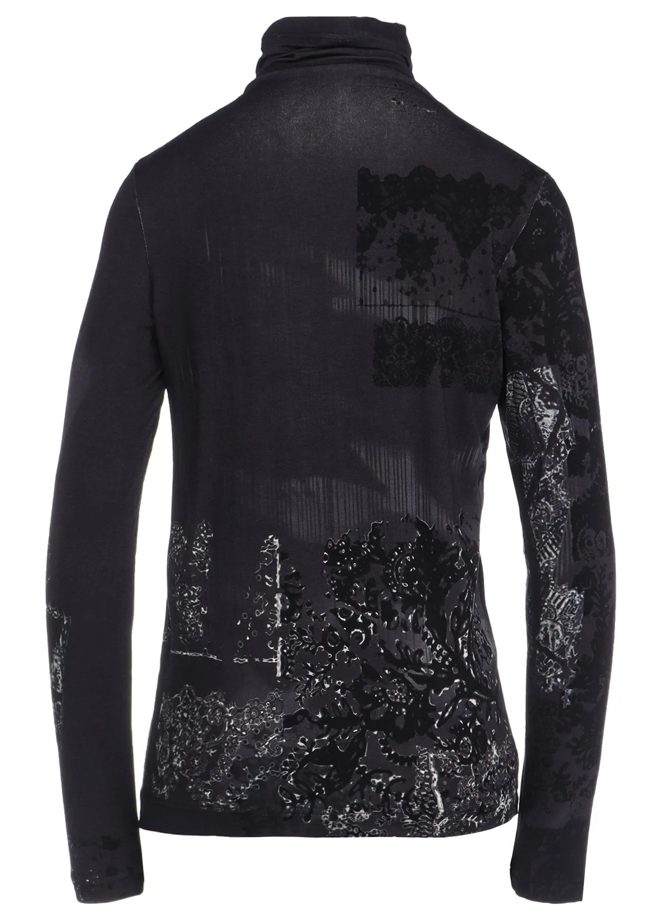 40/-RY JERSEY LACE DESIGN P HIGH NECK LONG SLEEVE T sold by Yohji Yamamoto product image thumbnail 4