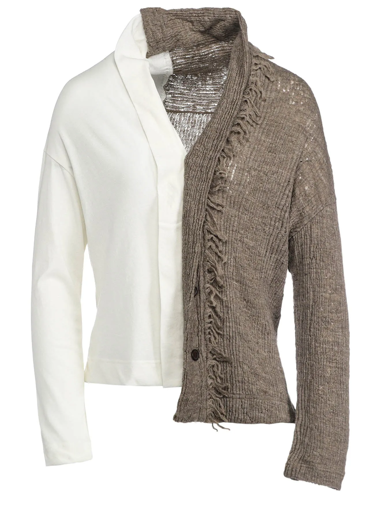 RANDOM RIB FRINGE PANEL CARDIGAN sold by Yohji Yamamoto product image thumbnail 2