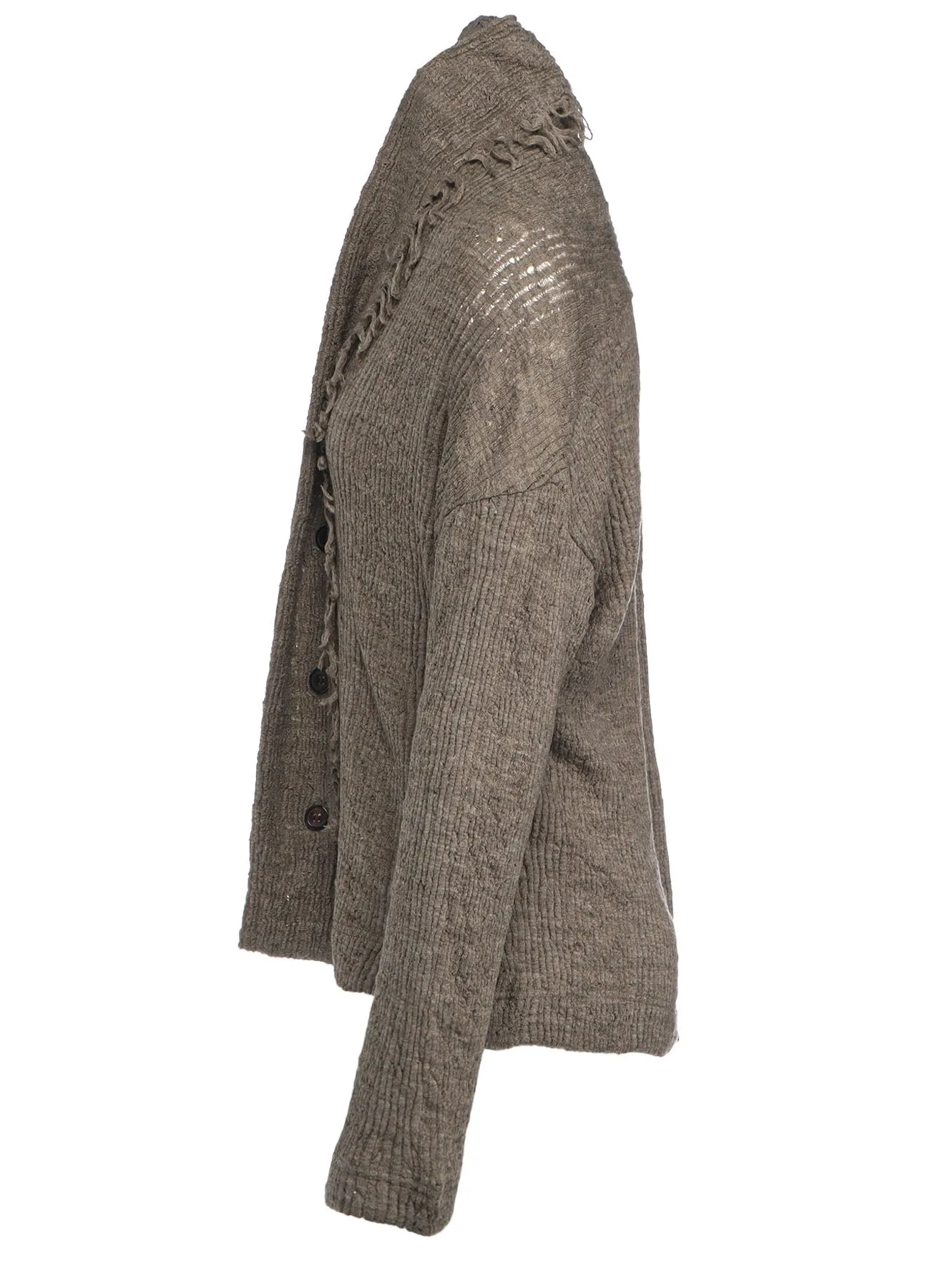 RANDOM RIB FRINGE PANEL CARDIGAN sold by Yohji Yamamoto product image thumbnail 3