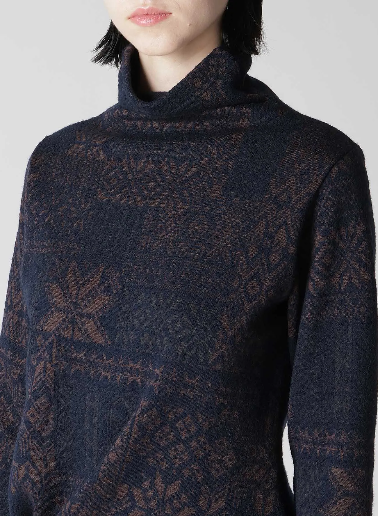 SNOW PATCHWORK W JACQUARD HIGH NECK T sold by Yohji Yamamoto product image thumbnail 5