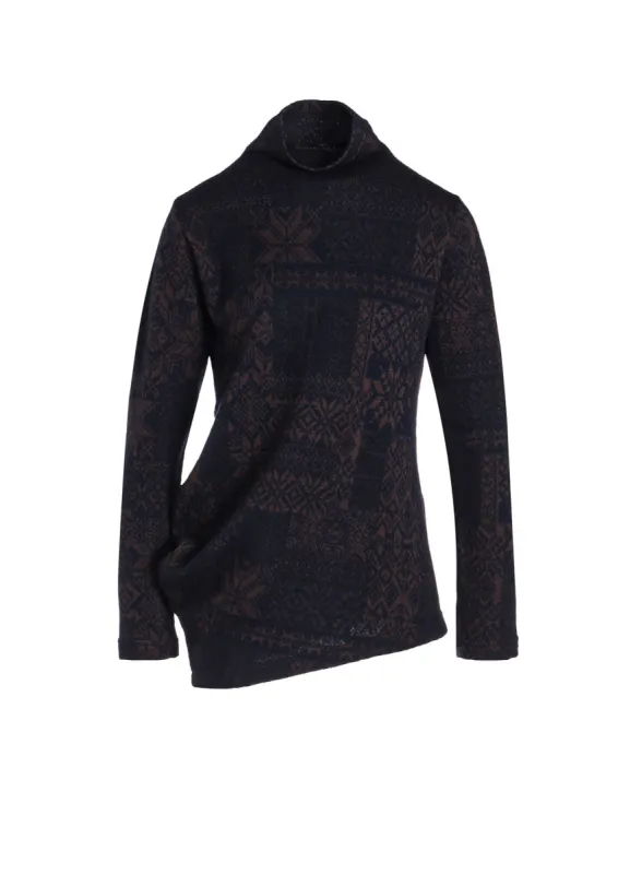 SNOW PATCHWORK W JACQUARD HIGH NECK T sold by Yohji Yamamoto