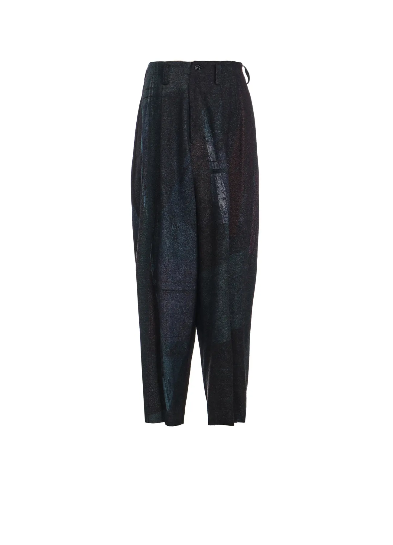 RAISED C/W TWILL PEALED CHECK PT DOUBLE TUCK WIDE PANTS sold by Yohji Yamamoto