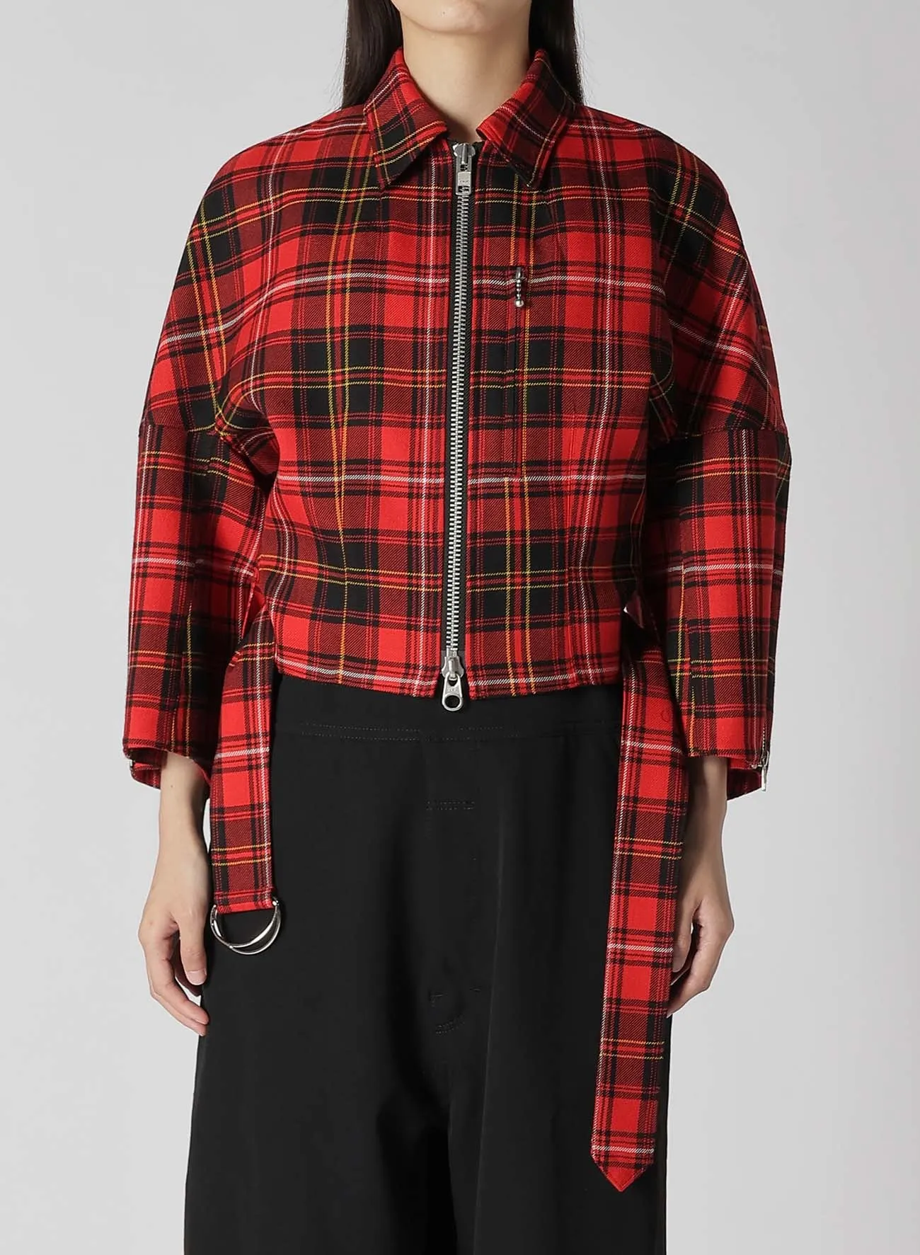 TARTAN CHECK PANEL BLOUSON sold by Yohji Yamamoto product image thumbnail 5