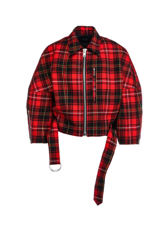 TARTAN CHECK PANEL BLOUSON sold by Yohji Yamamoto