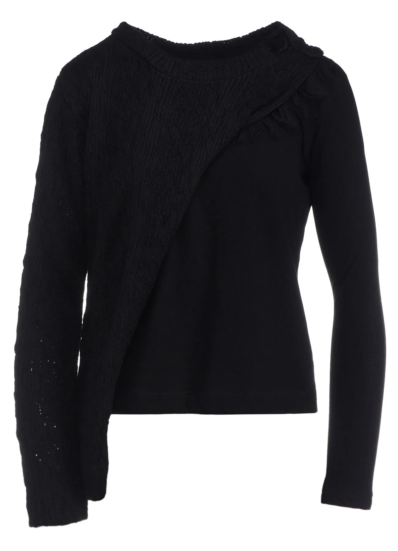 RANDOM RIB FRINGE ROUND NECK T sold by Yohji Yamamoto product image thumbnail 2