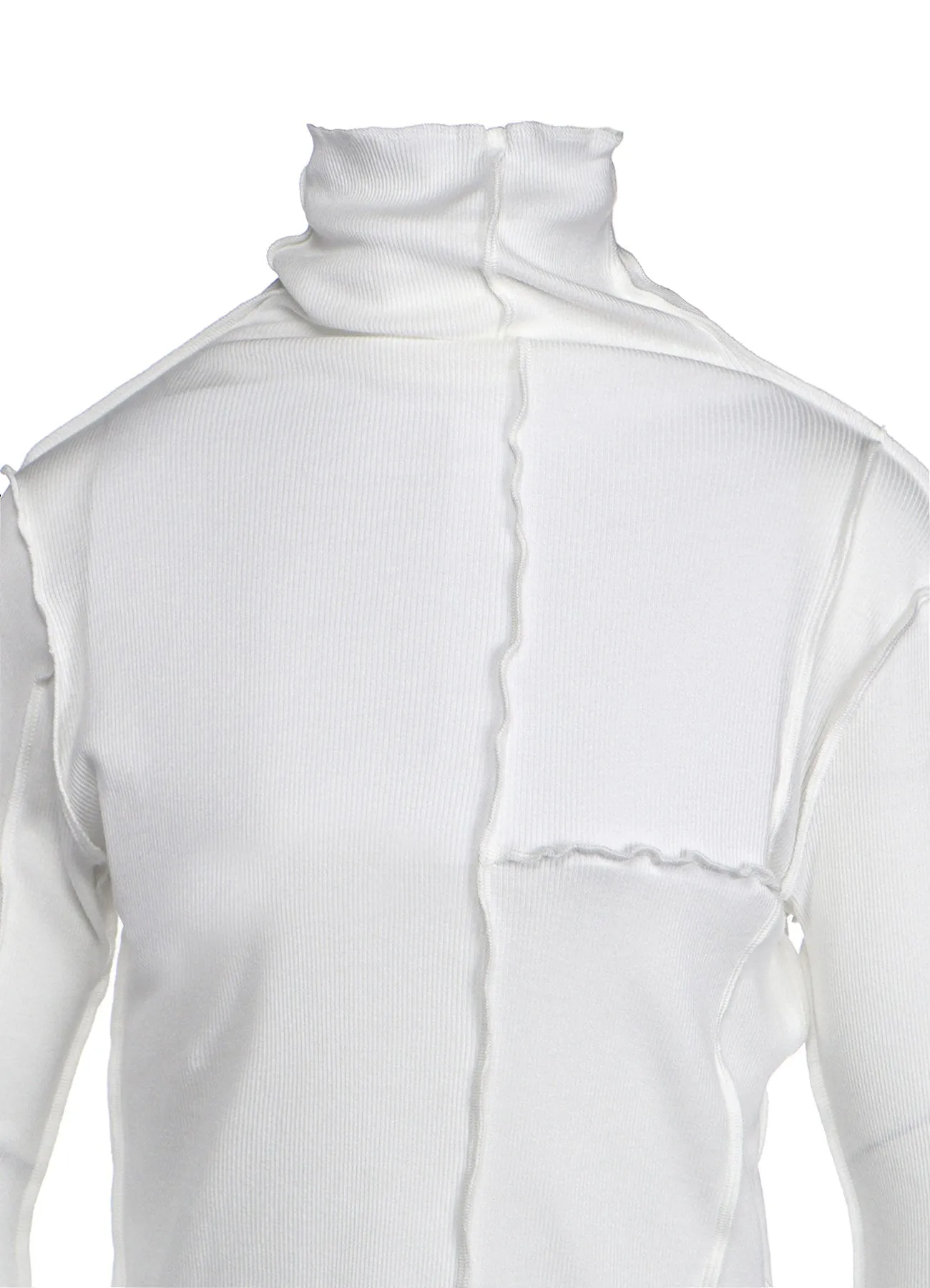C/Ry RIB PATCHWORK HIGH NECK LONG SLEEVE T sold by Yohji Yamamoto product image thumbnail 5