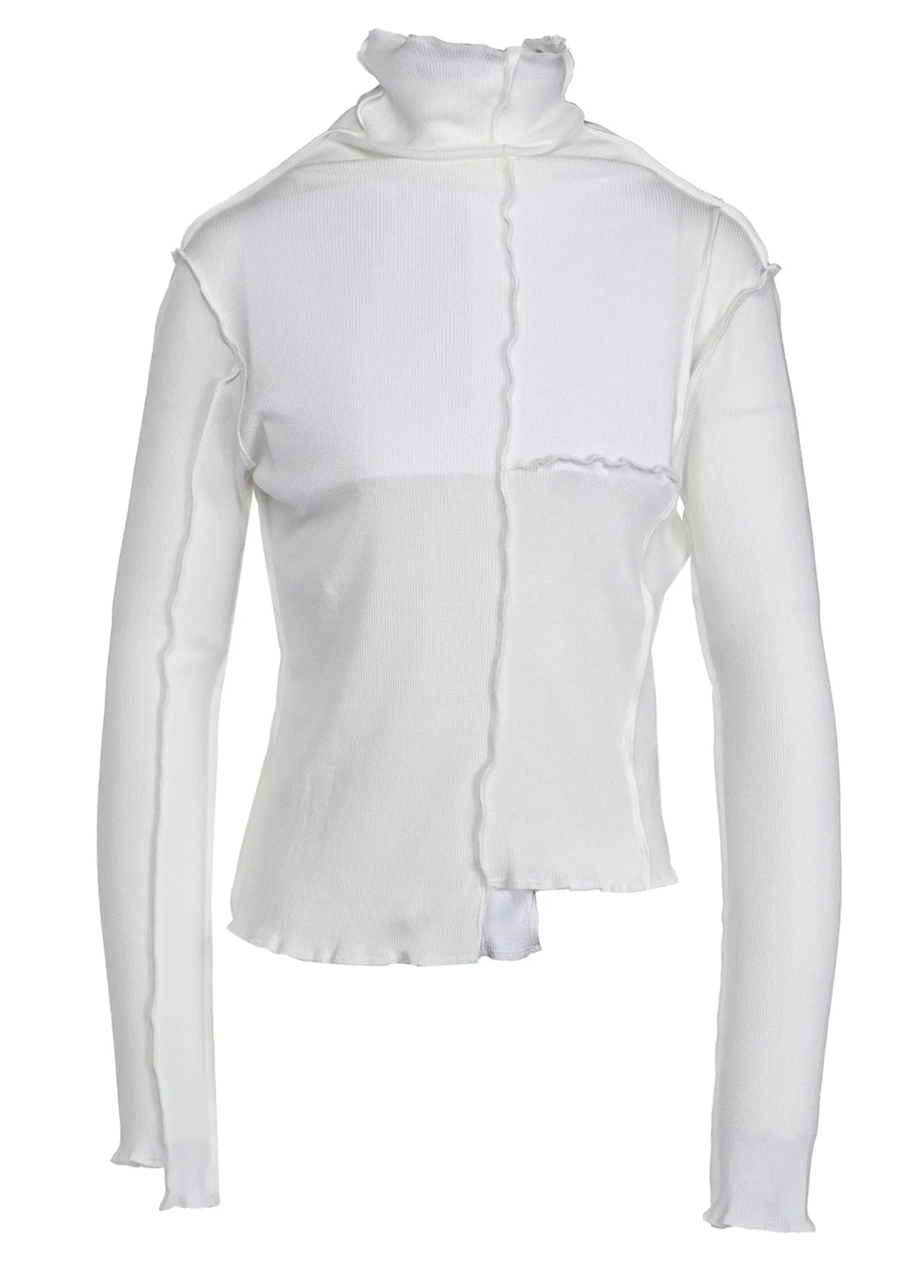 C/Ry RIB PATCHWORK HIGH NECK LONG SLEEVE T sold by Yohji Yamamoto product image thumbnail 2