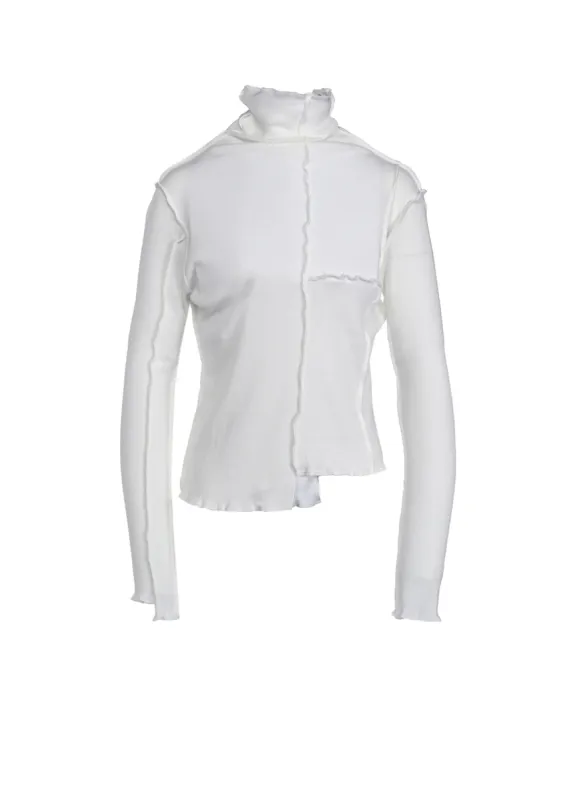 C/Ry RIB PATCHWORK HIGH NECK LONG SLEEVE T sold by Yohji Yamamoto