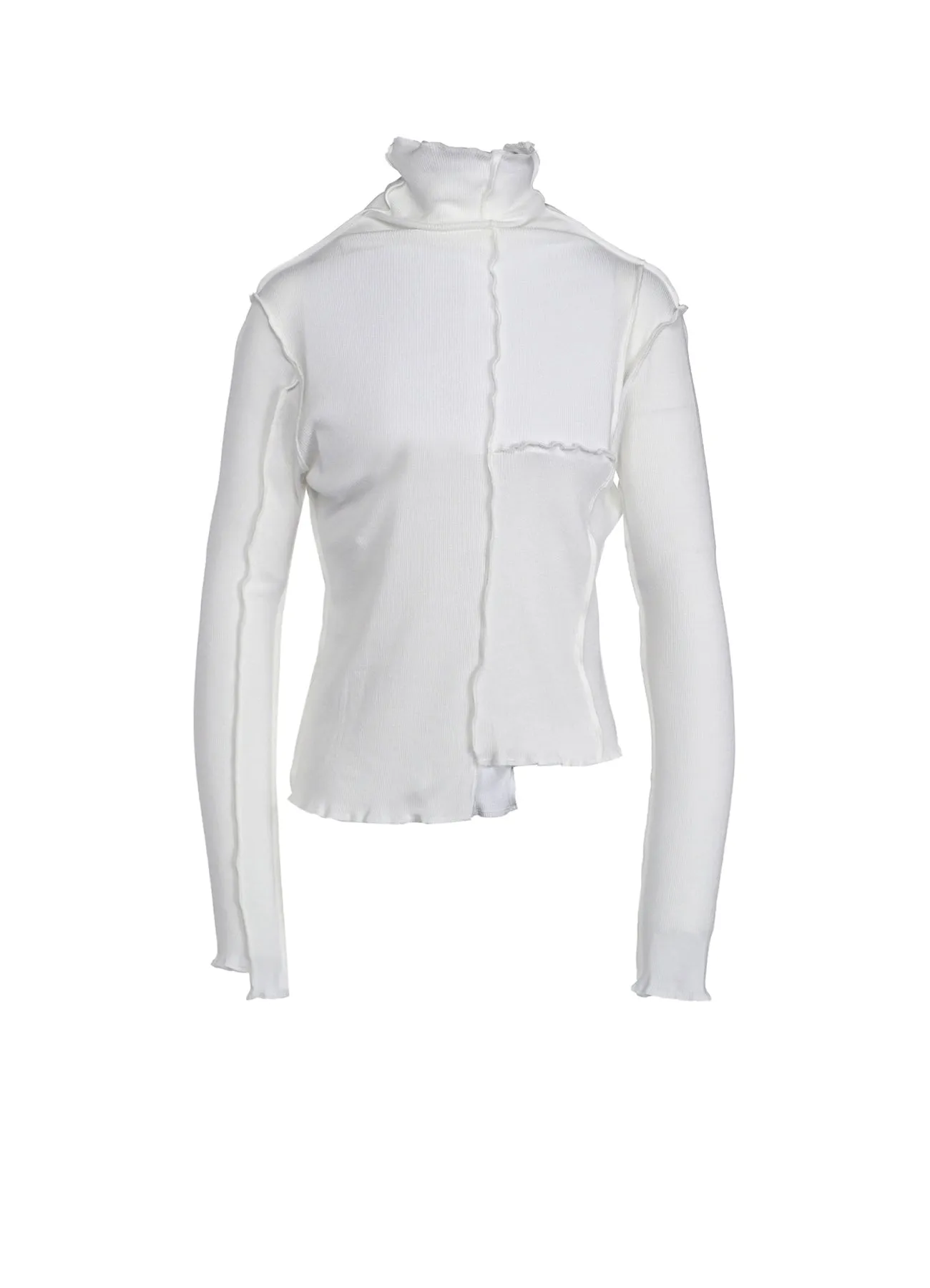 C/Ry RIB PATCHWORK HIGH NECK LONG SLEEVE T sold by Yohji Yamamoto