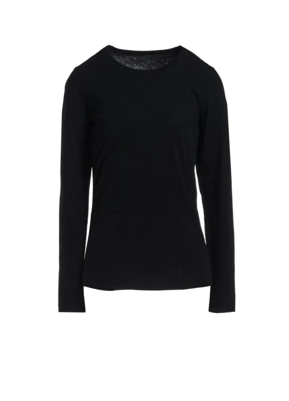 40/-HARD TWIST JERSEY ROUND NECK LONG SLEEVE T sold by Yohji Yamamoto