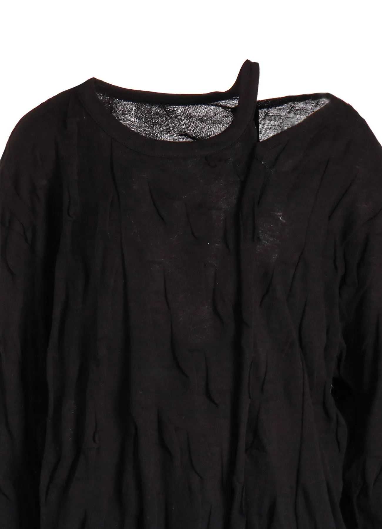 GEOMETRY LINKS STITCH STRIPED ASYMMETRIC LONG SLEEVE T B sold by Yohji Yamamoto product image thumbnail 5