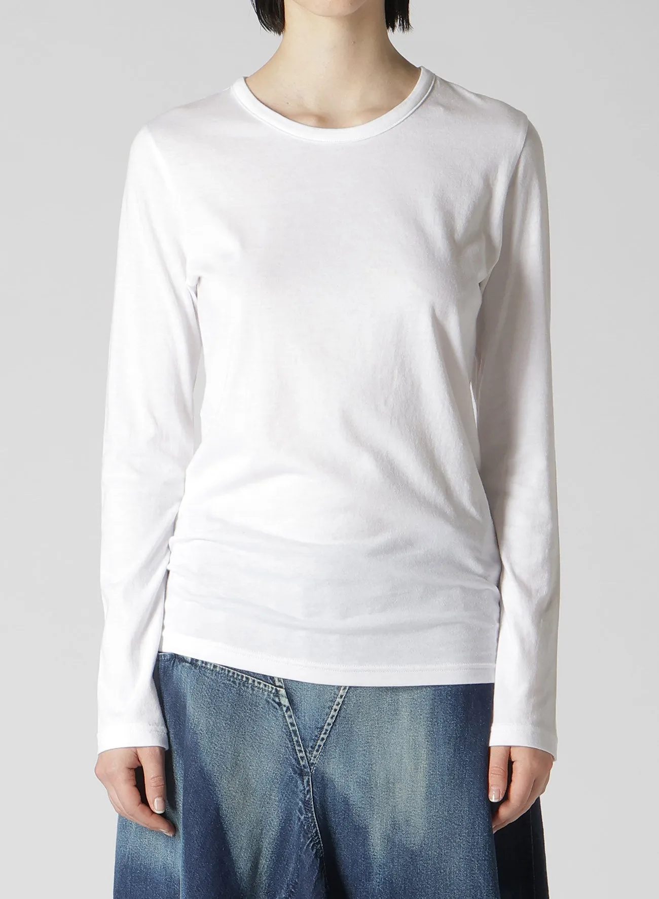 40/-SOFT JERSEY ROUND NECK LONG SLEEVE T sold by Yohji Yamamoto product image thumbnail 4