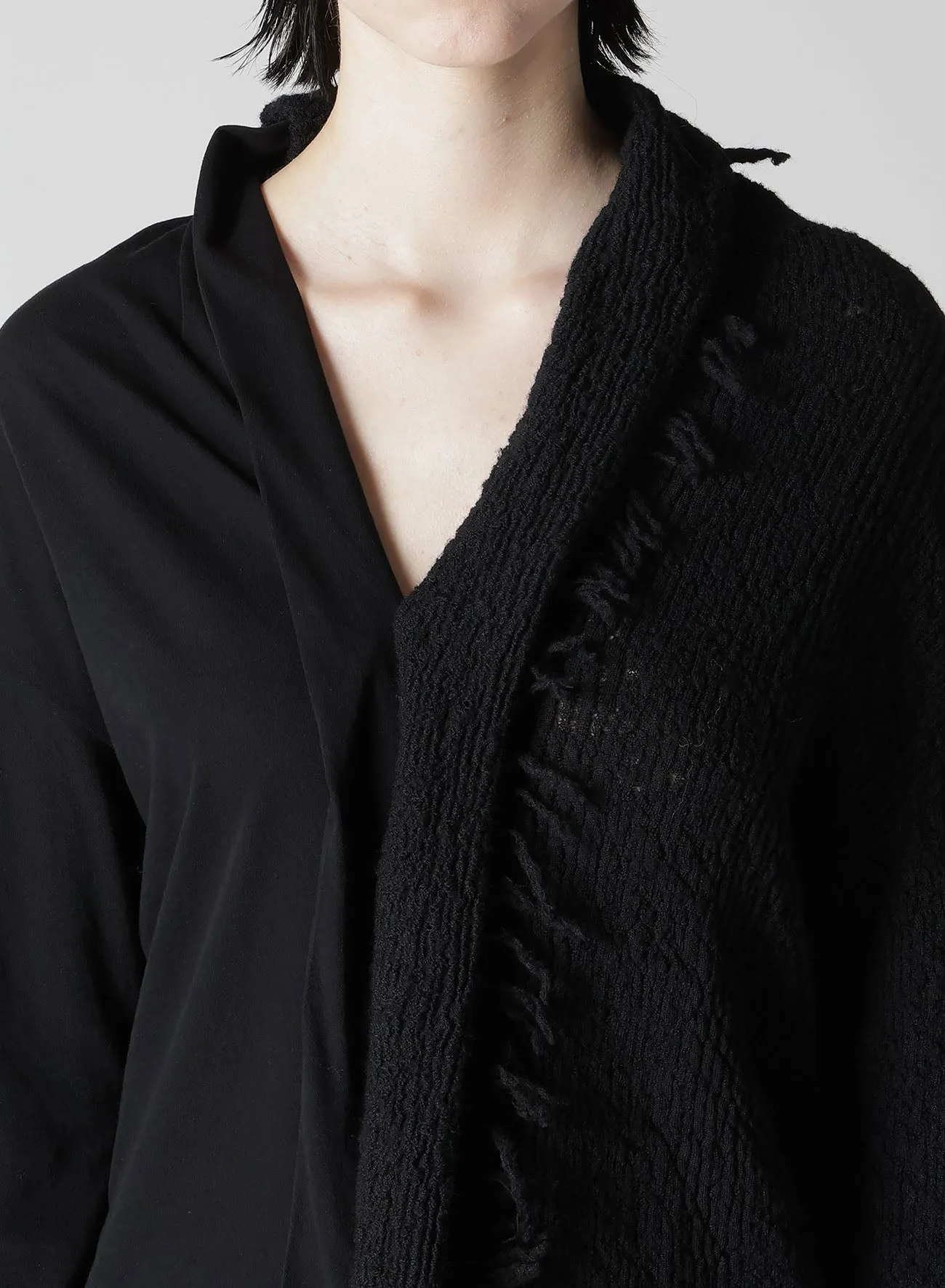RANDOM RIB FRINGE PANEL CARDIGAN sold by Yohji Yamamoto product image thumbnail 5