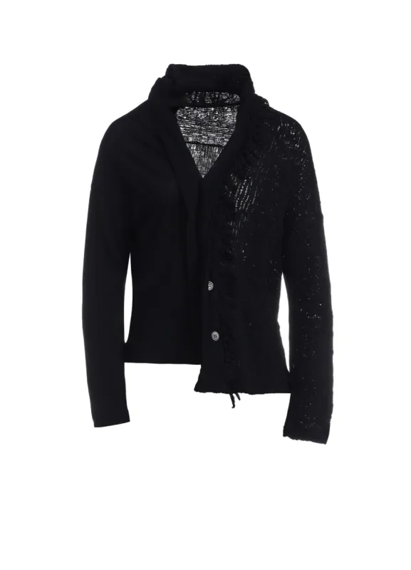 RANDOM RIB FRINGE PANEL CARDIGAN made by Yohji Yamamoto