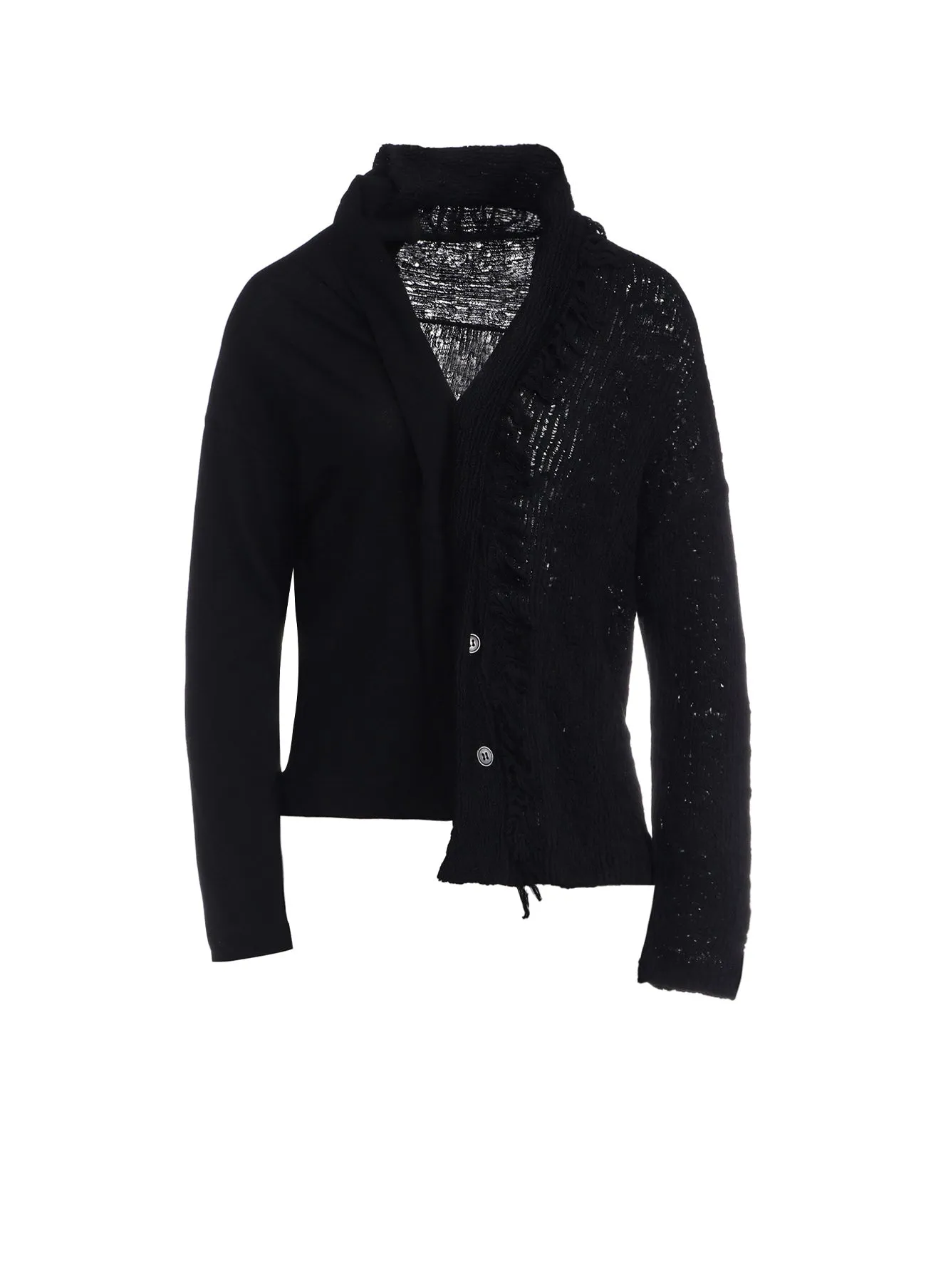 RANDOM RIB FRINGE PANEL CARDIGAN sold by Yohji Yamamoto