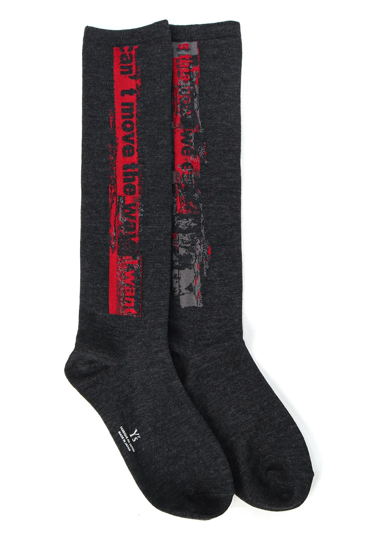 MESSAGE DESIGN JQ HIGH SOCKS sold by Yohji Yamamoto product image thumbnail 2