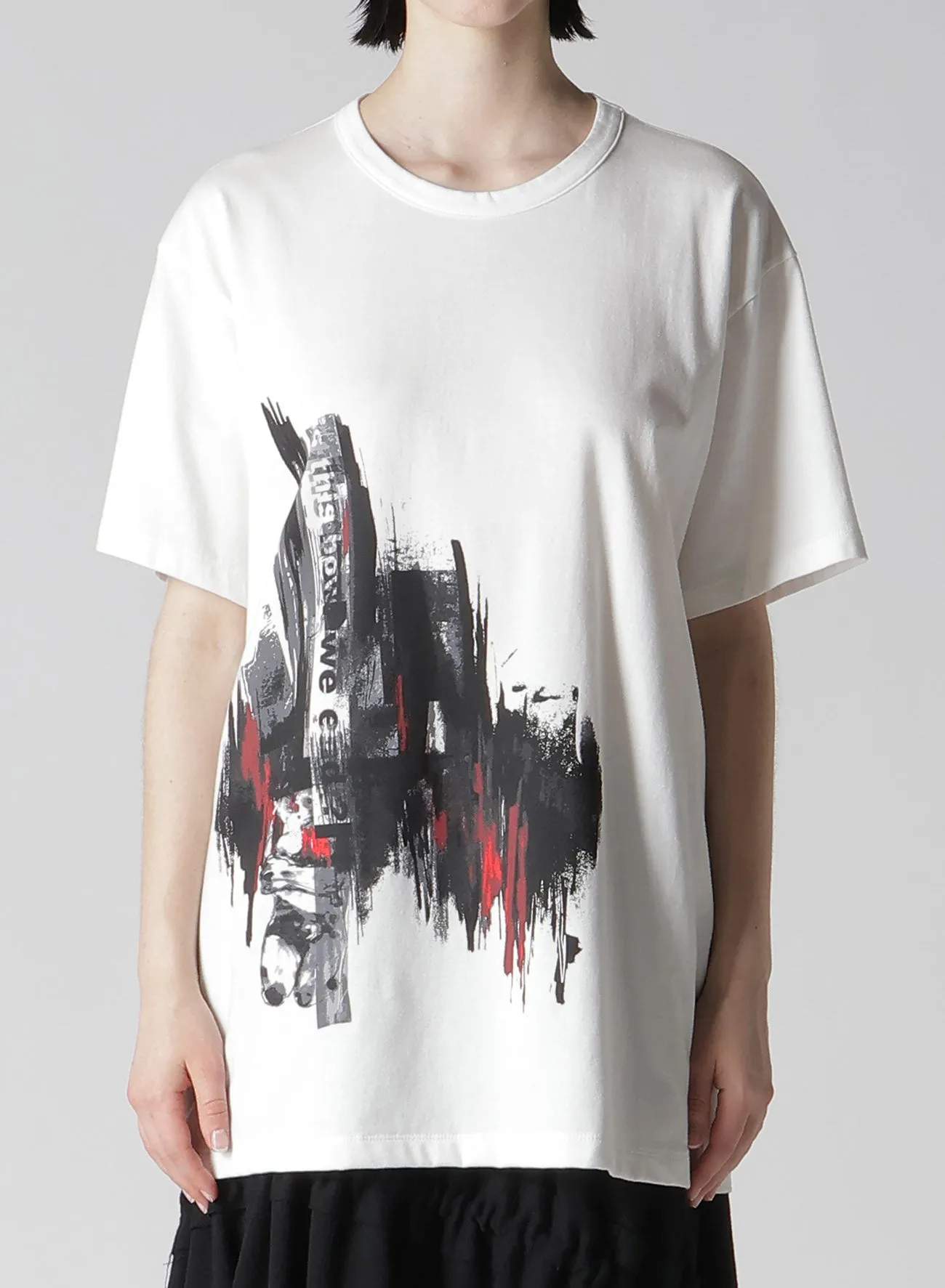 MESSAGE + FEMALE PRINT ROUND NECK HALF SLEEVE T sold by Yohji Yamamoto product image thumbnail 4