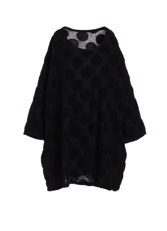 POLKA DOT PILE JQ ROUND NECK BIG T sold by Yohji Yamamoto