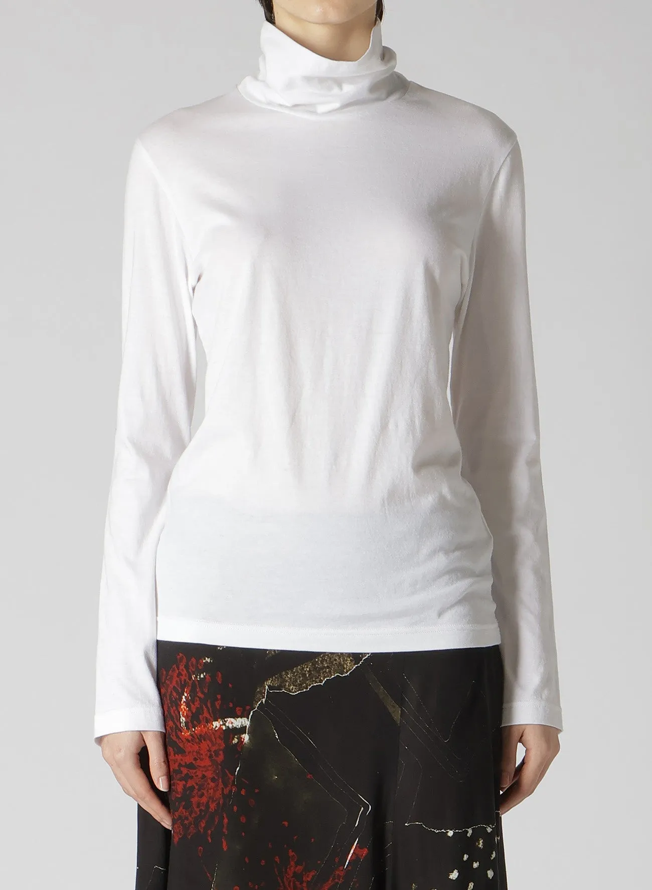 40/-SOFT JERSEY HIGH NECK LONG SLEEVE T sold by Yohji Yamamoto product image thumbnail 4