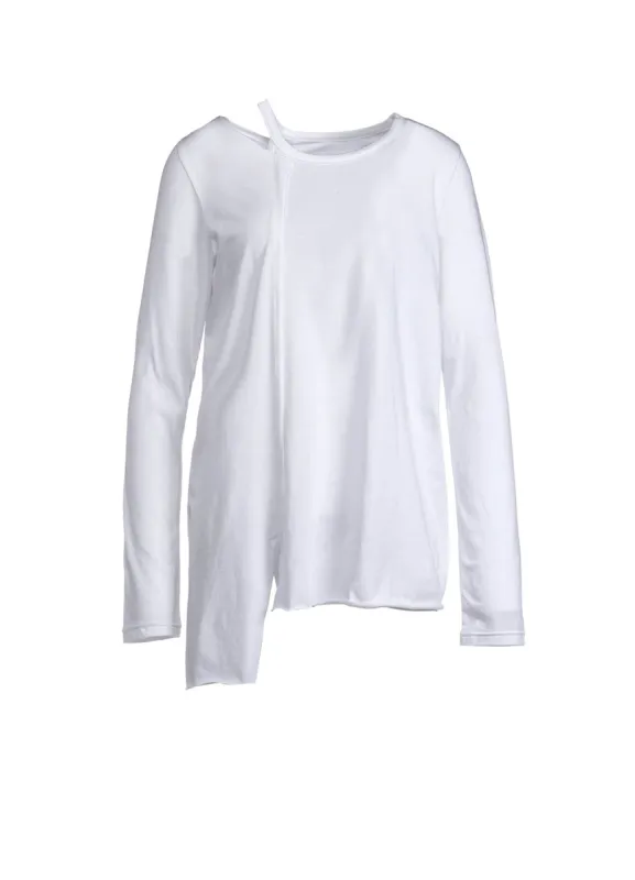 40/-SOFT JERSEY RIGHT ASYMMETRIC LONG SLEEVE T sold by Yohji Yamamoto