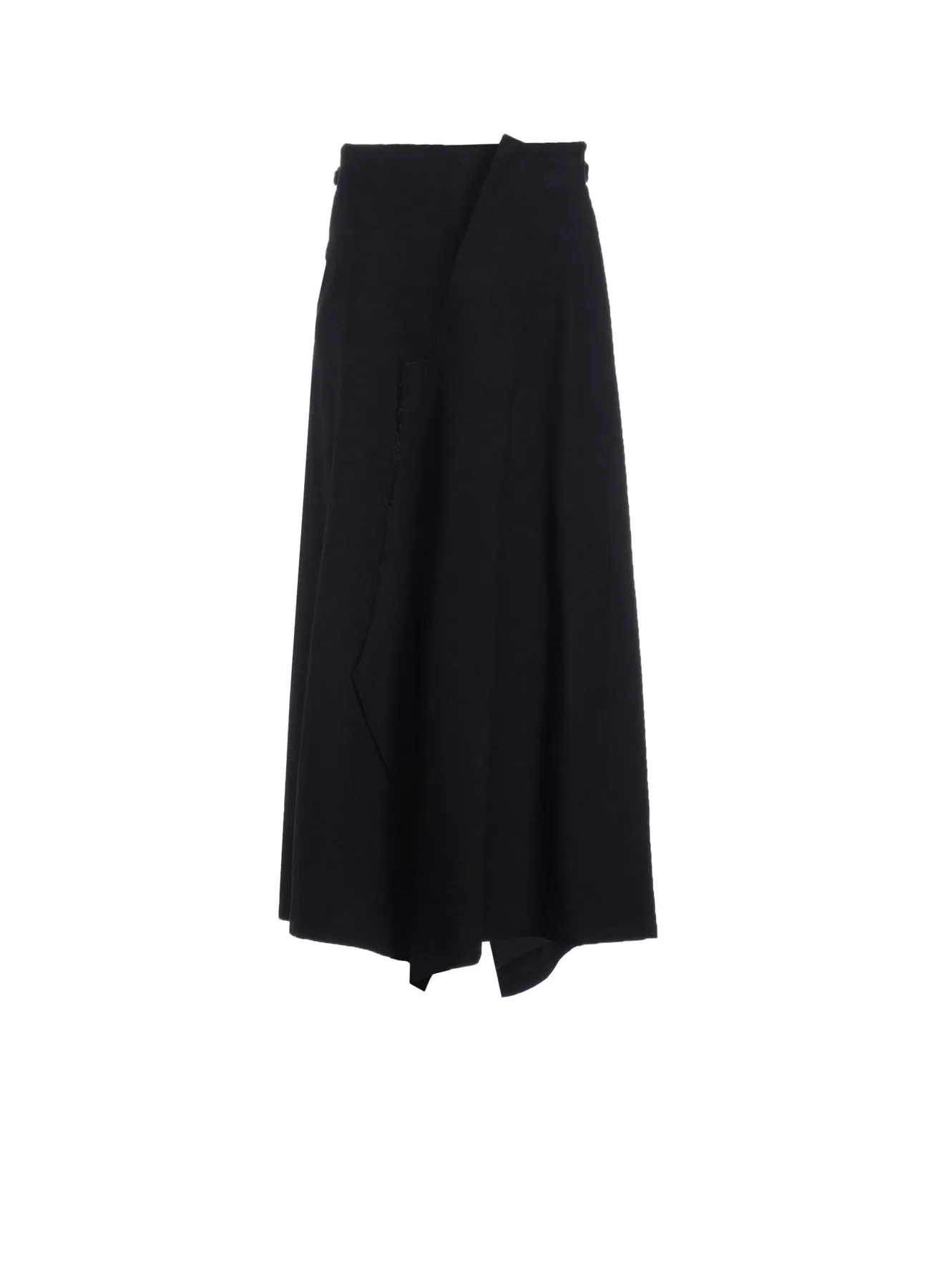 TWILL GARMENT WASH LEFT SIDE PATCH SKIRT PANTS sold by Yohji Yamamoto