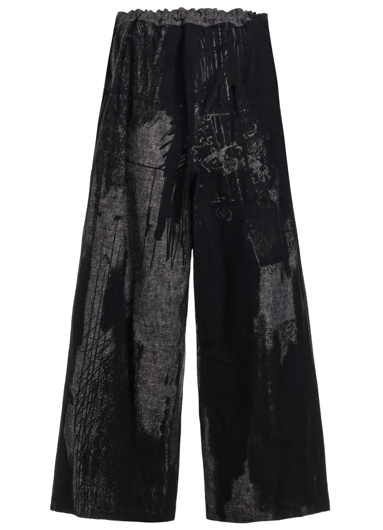 L/C CHAMBRAY LOGO SCRIBBLE PT FRONT TUCK WIDE PANTS sold by Yohji Yamamoto product image thumbnail 3