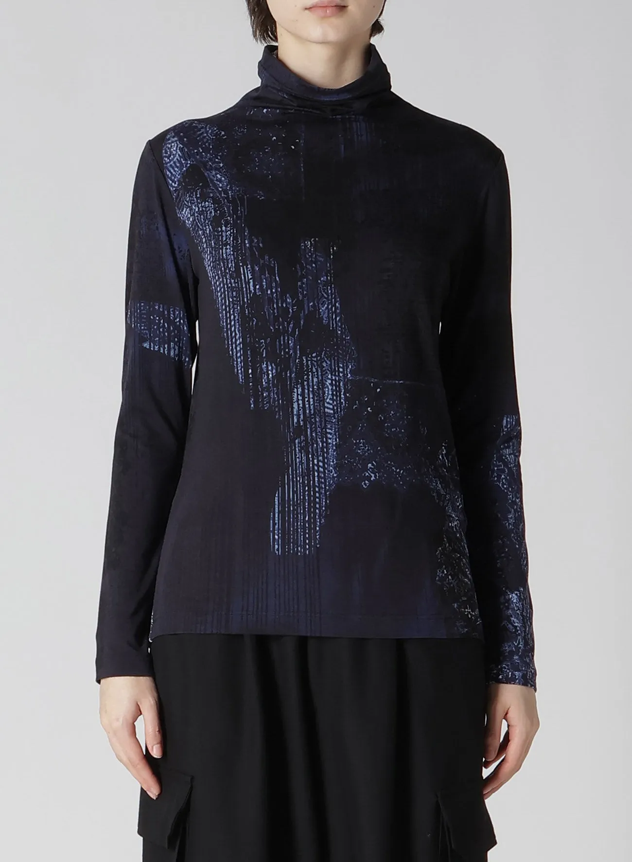 40/-RY JERSEY LACE DESIGN P HIGH NECK LONG SLEEVE T sold by Yohji Yamamoto product image thumbnail 4