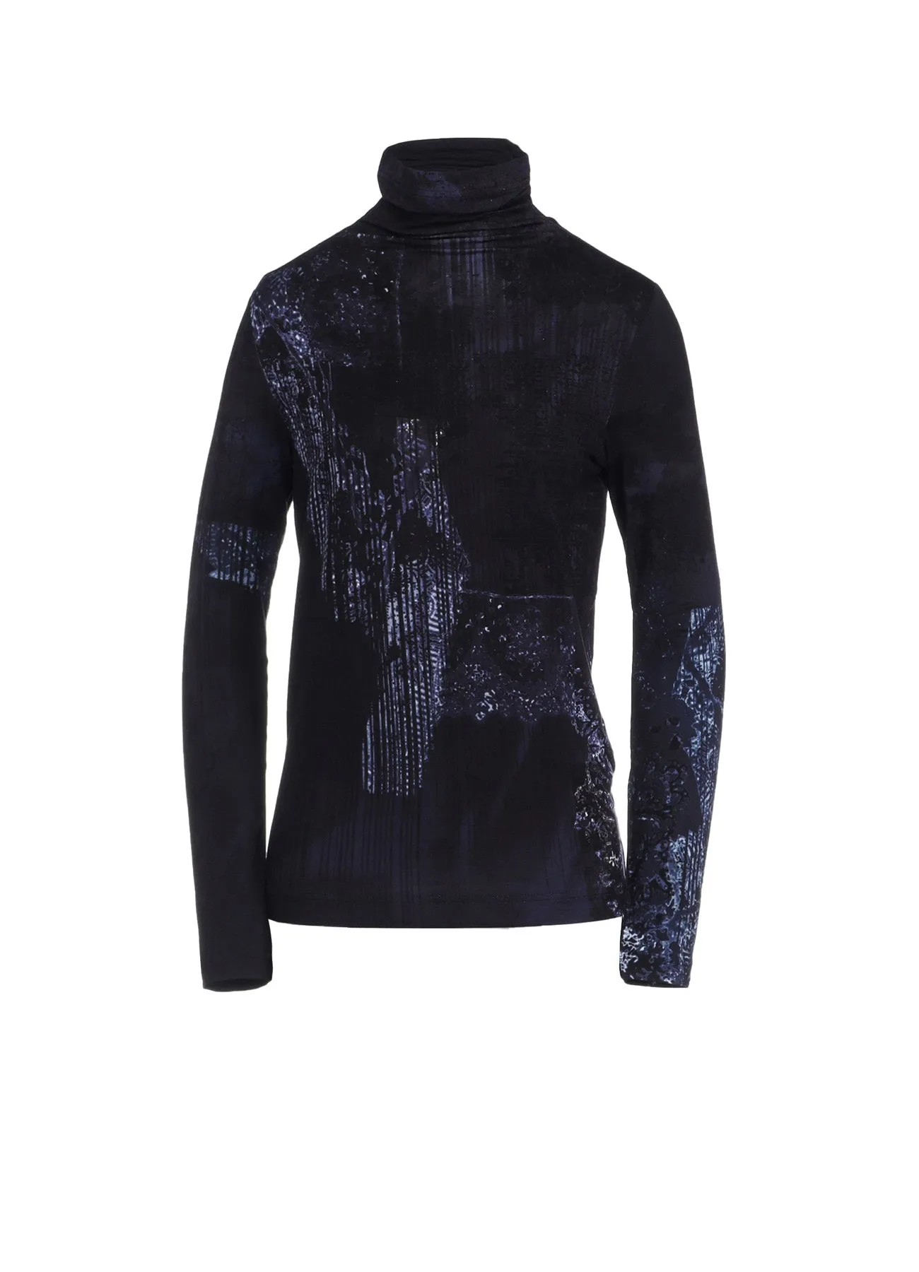 40/-RY JERSEY LACE DESIGN P HIGH NECK LONG SLEEVE T sold by Yohji Yamamoto