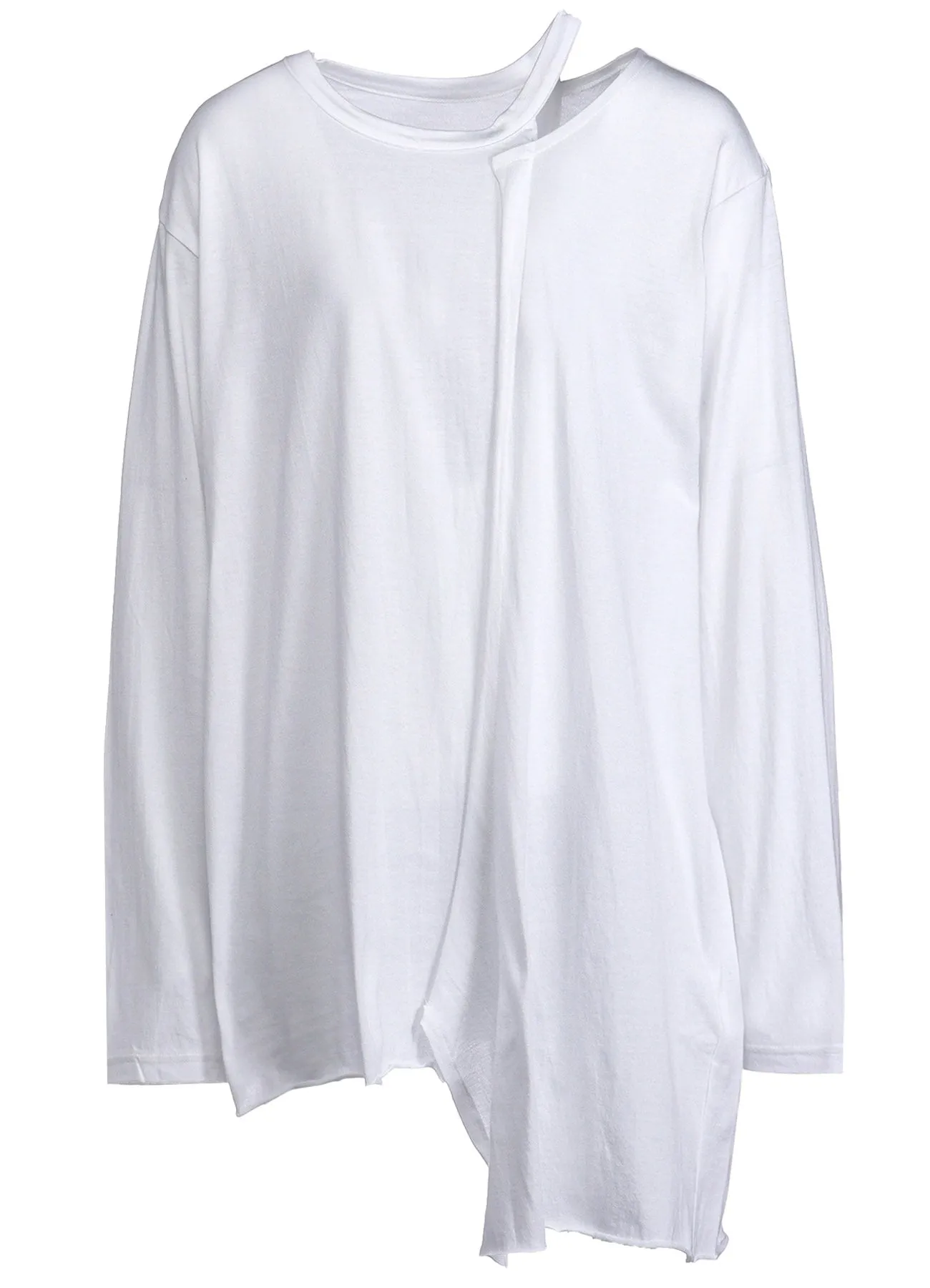 40/-SOFT JERSEY LEFT ASYMMETRIC LONG SLEEVE T sold by Yohji Yamamoto product image thumbnail 2