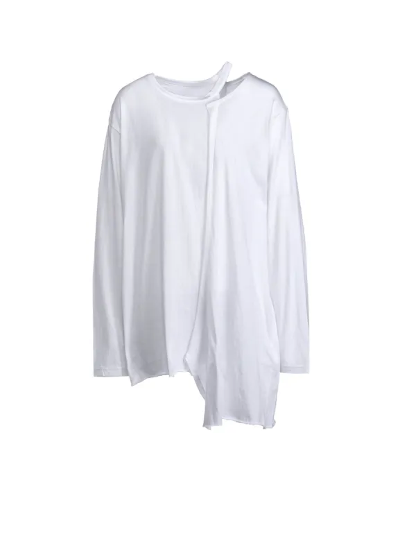 40/-SOFT JERSEY LEFT ASYMMETRIC LONG SLEEVE T sold by Yohji Yamamoto