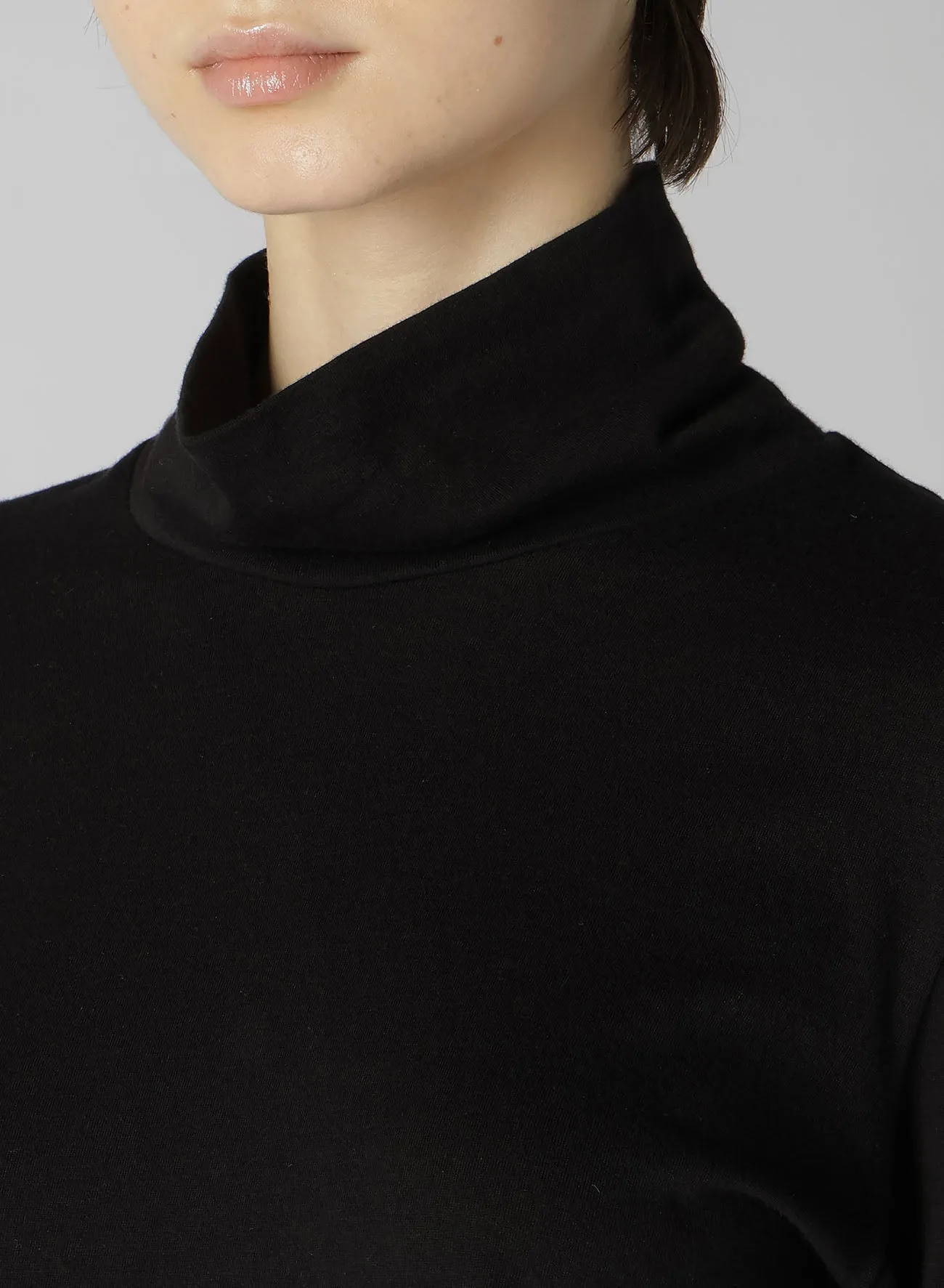 40/-SOFT JERSEY HIGH NECK LONG SLEEVE T sold by Yohji Yamamoto product image thumbnail 5