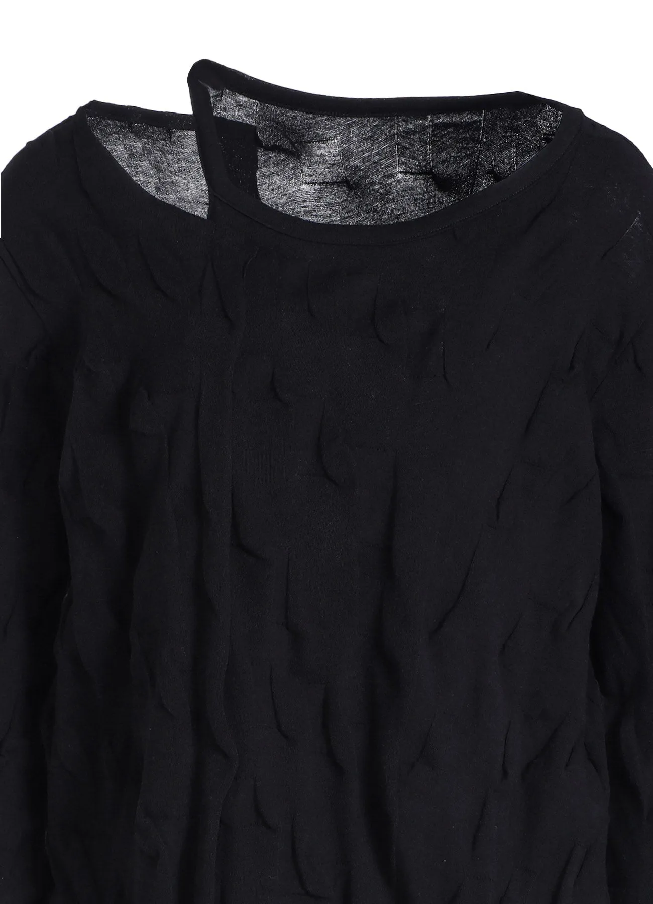 GEOMETRY LINKS STITCH STRIPED ASYMMETRIC LONG SLEEVE T A sold by Yohji Yamamoto product image thumbnail 5