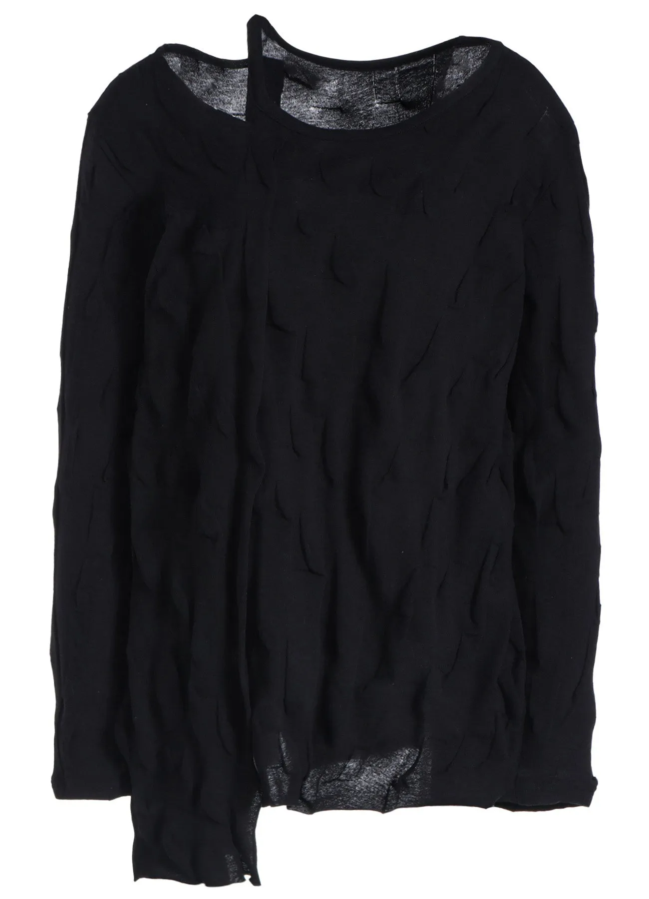 GEOMETRY LINKS STITCH STRIPED ASYMMETRIC LONG SLEEVE T A sold by Yohji Yamamoto product image thumbnail 2