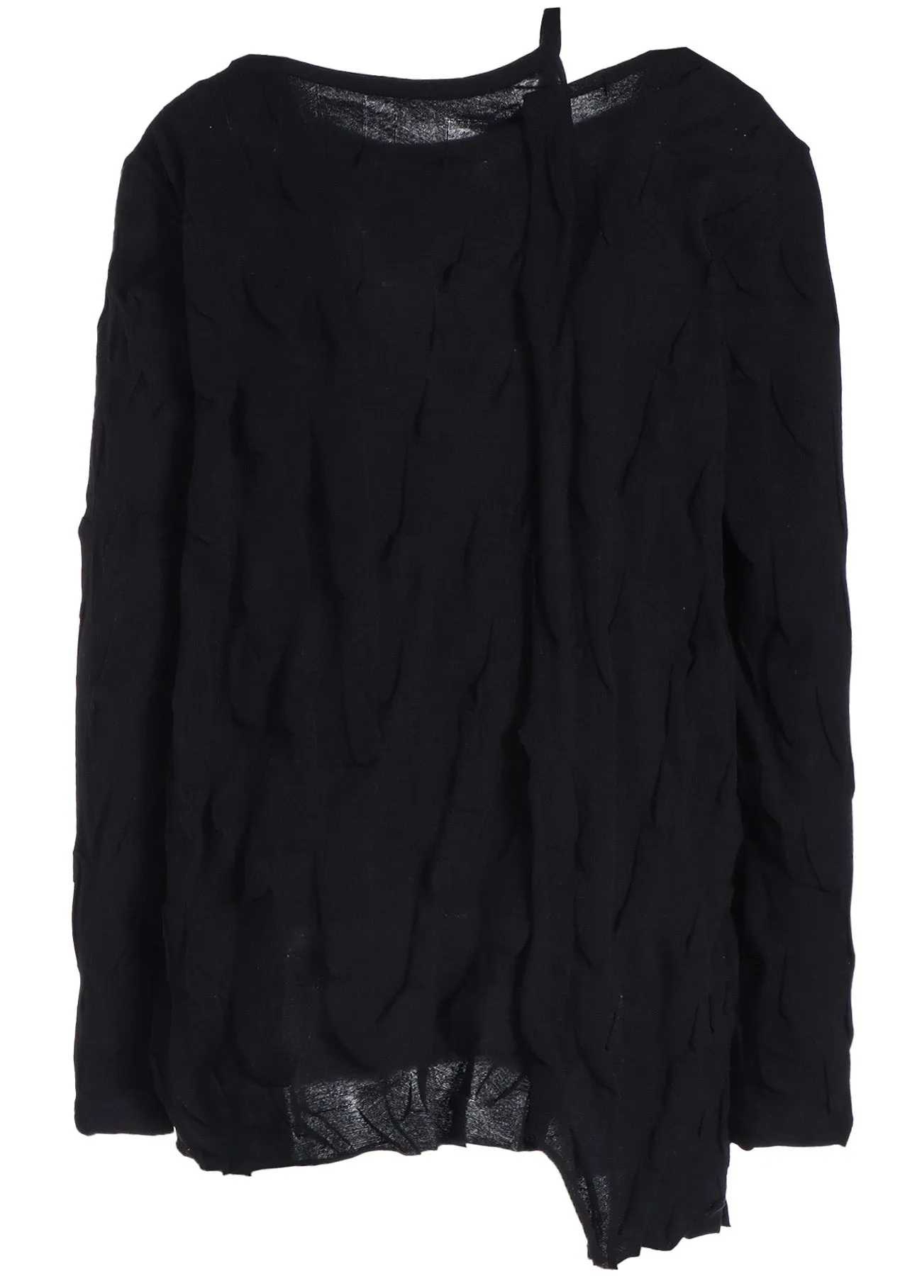 GEOMETRY LINKS STITCH STRIPED ASYMMETRIC LONG SLEEVE T A sold by Yohji Yamamoto product image thumbnail 4