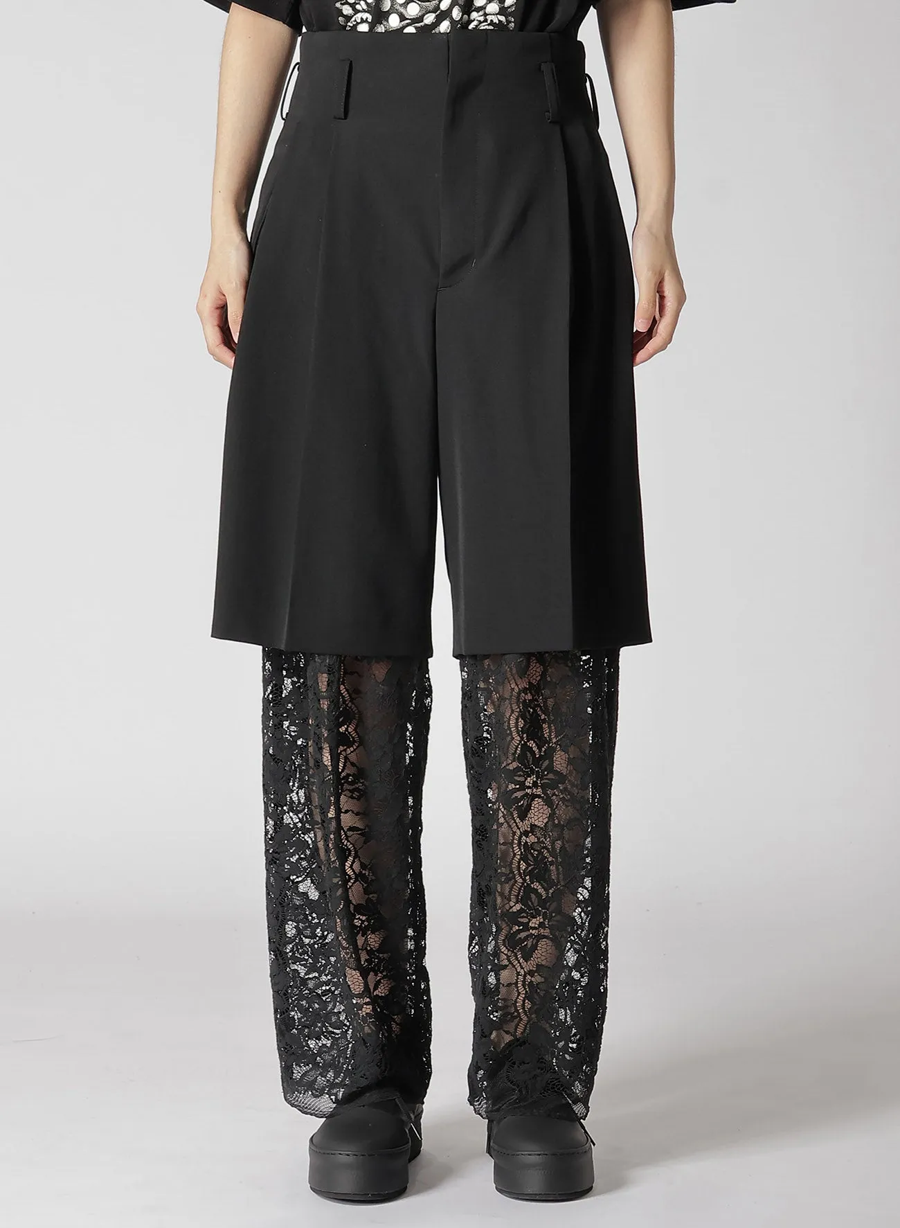 HIGH TWISTED WASHER WOOL GABARDINE DOUBLE LAYERED PANTS sold by Yohji Yamamoto product image thumbnail 4