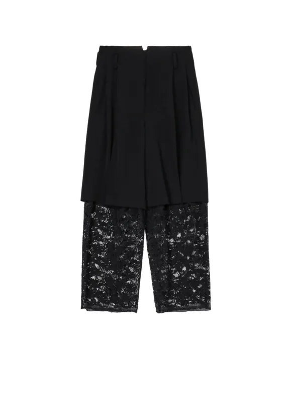 HIGH TWISTED WASHER WOOL GABARDINE DOUBLE LAYERED PANTS sold by Yohji Yamamoto