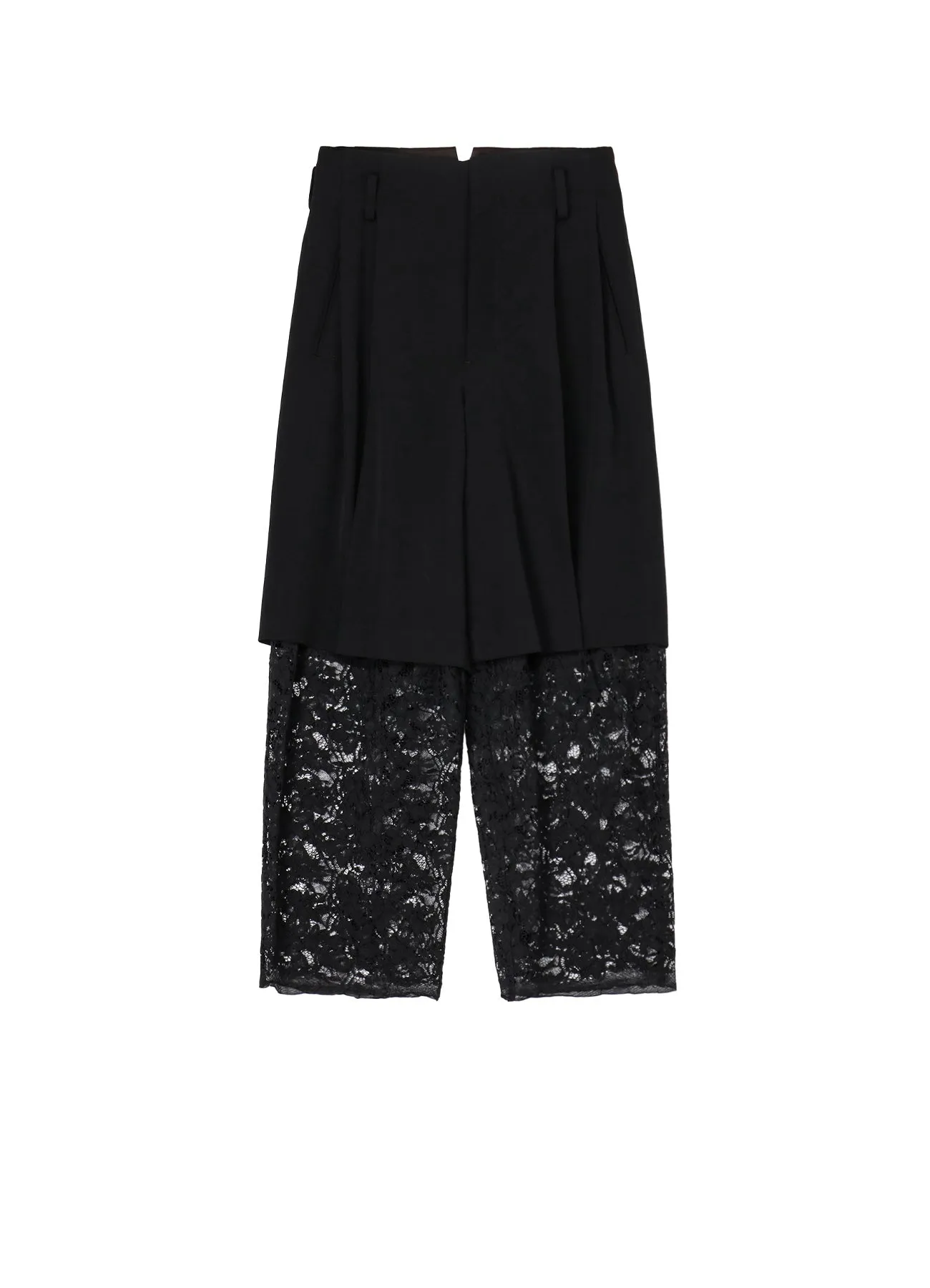 HIGH TWISTED WASHER WOOL GABARDINE DOUBLE LAYERED PANTS sold by Yohji Yamamoto