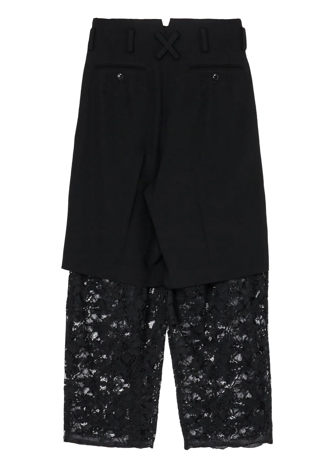 HIGH TWISTED WASHER WOOL GABARDINE DOUBLE LAYERED PANTS sold by Yohji Yamamoto product image thumbnail 3