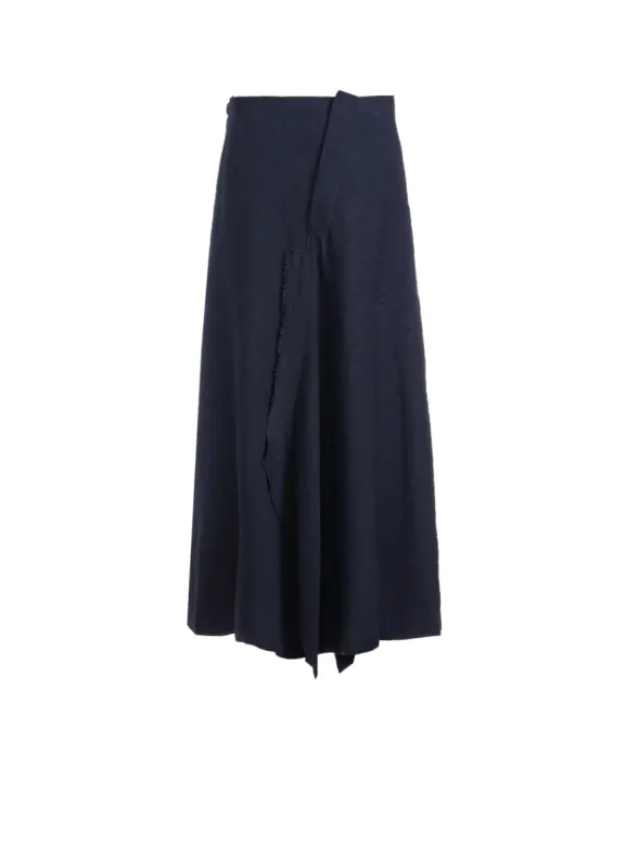 TWILL GARMENT WASH LEFT SIDE PATCH SKIRT PANTS sold by Yohji Yamamoto