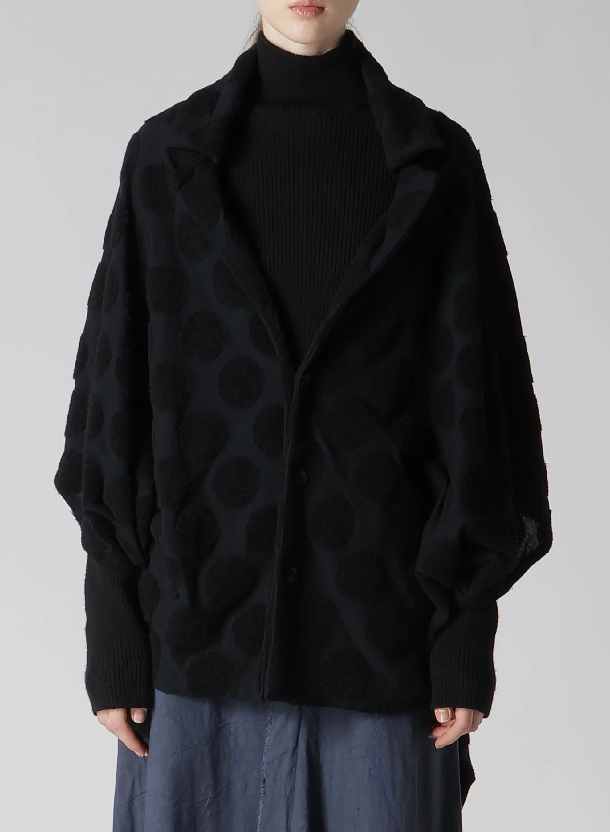 POLKA DOT PILE JQ CARDIGAN JACKET sold by Yohji Yamamoto product image thumbnail 4