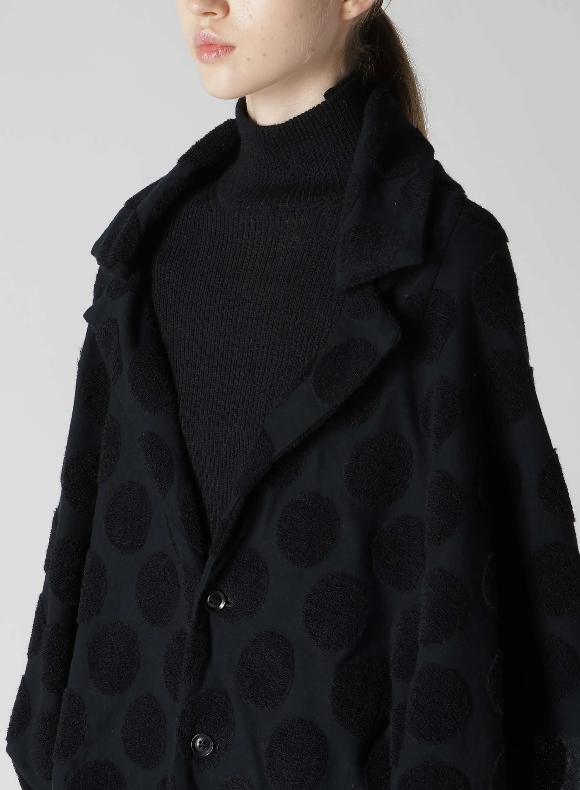 POLKA DOT PILE JQ CARDIGAN JACKET sold by Yohji Yamamoto product image thumbnail 5
