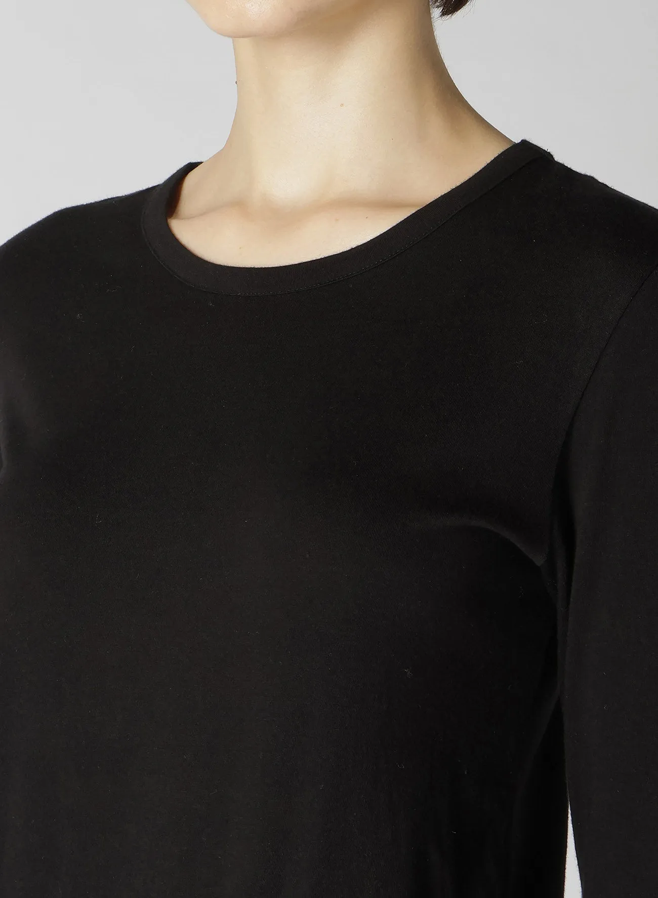 40/-SOFT JERSEY ROUND NECK LONG SLEEVE T sold by Yohji Yamamoto product image thumbnail 5
