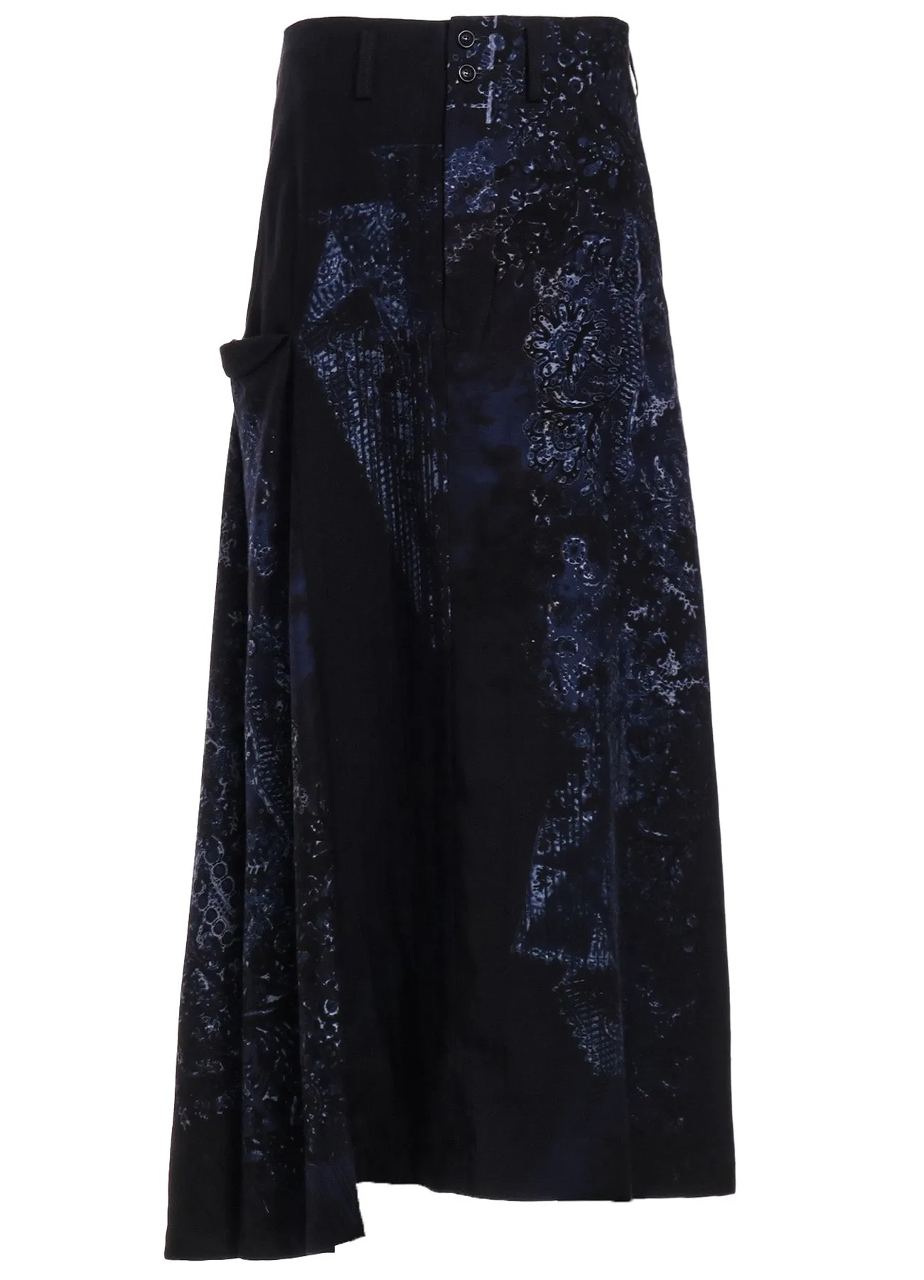 CU/ TWILL LACE DESIGN PT RIGHT FLARE SKIRT sold by Yohji Yamamoto product image thumbnail 2