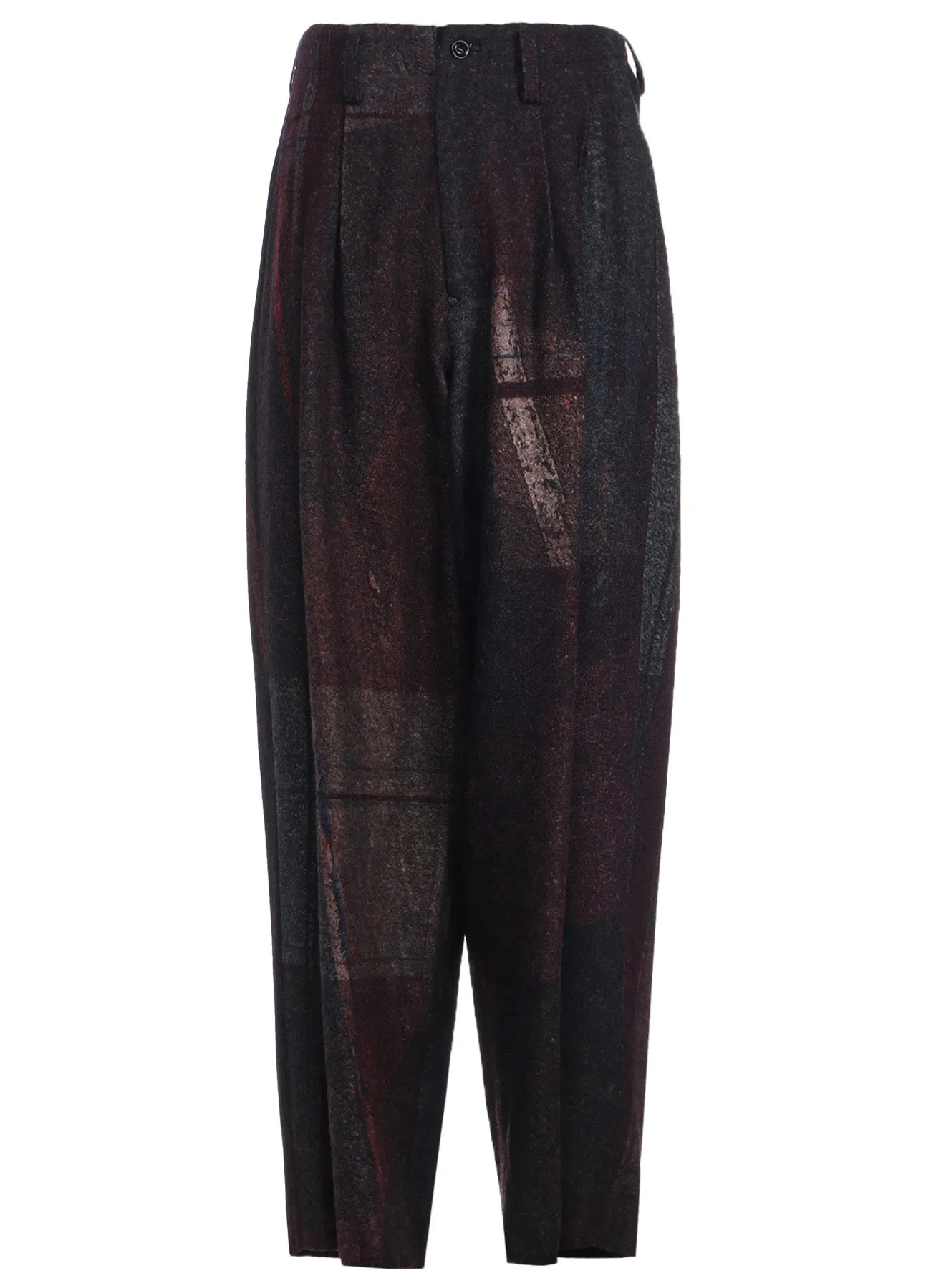 RAISED C/W TWILL PEALED CHECK PT DOUBLE TUCK WIDE PANTS sold by Yohji Yamamoto product image thumbnail 2