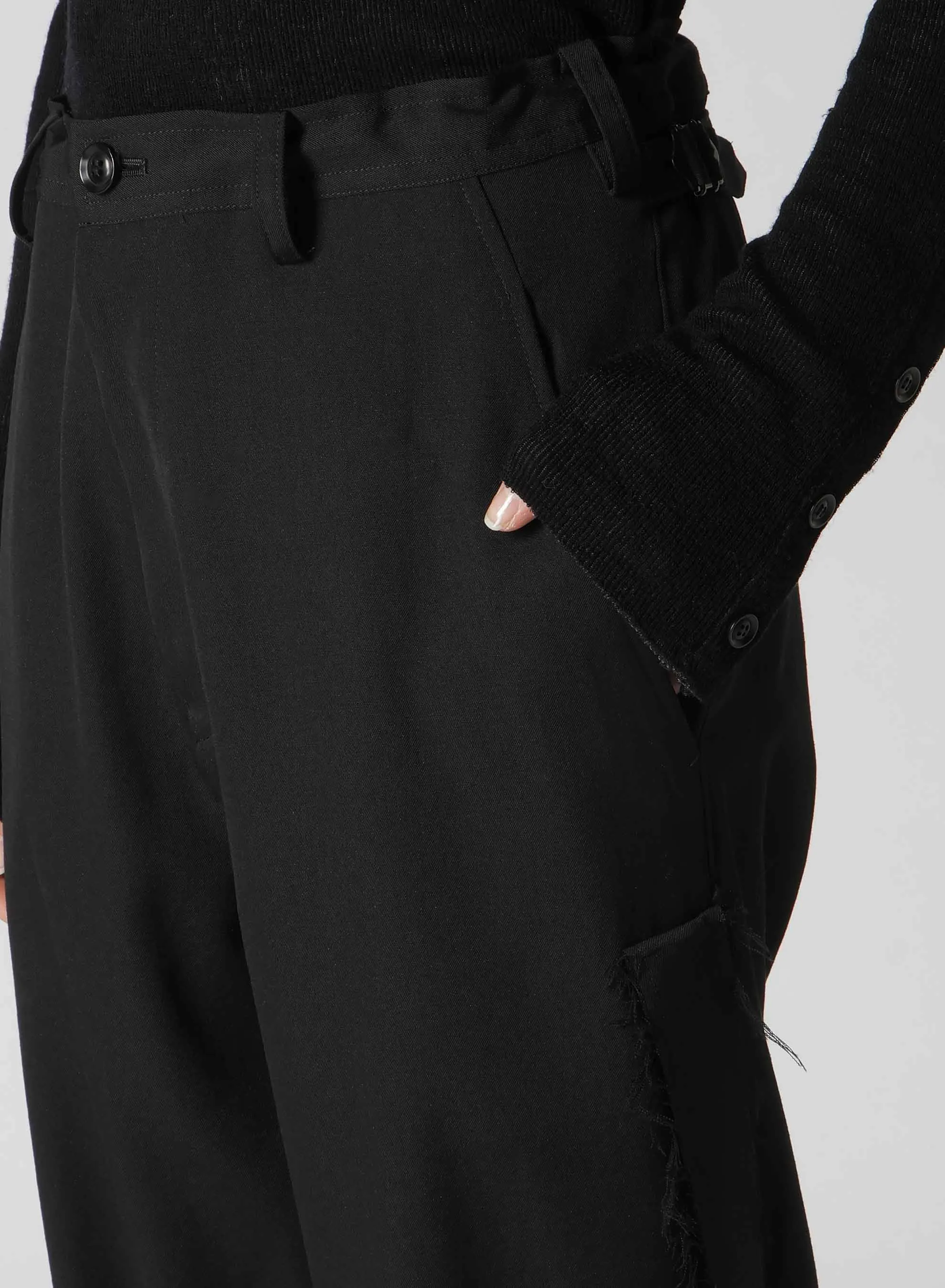 WOOL GABARDINE LEFT SIDE LINED PANTS sold by Yohji Yamamoto product image thumbnail 5