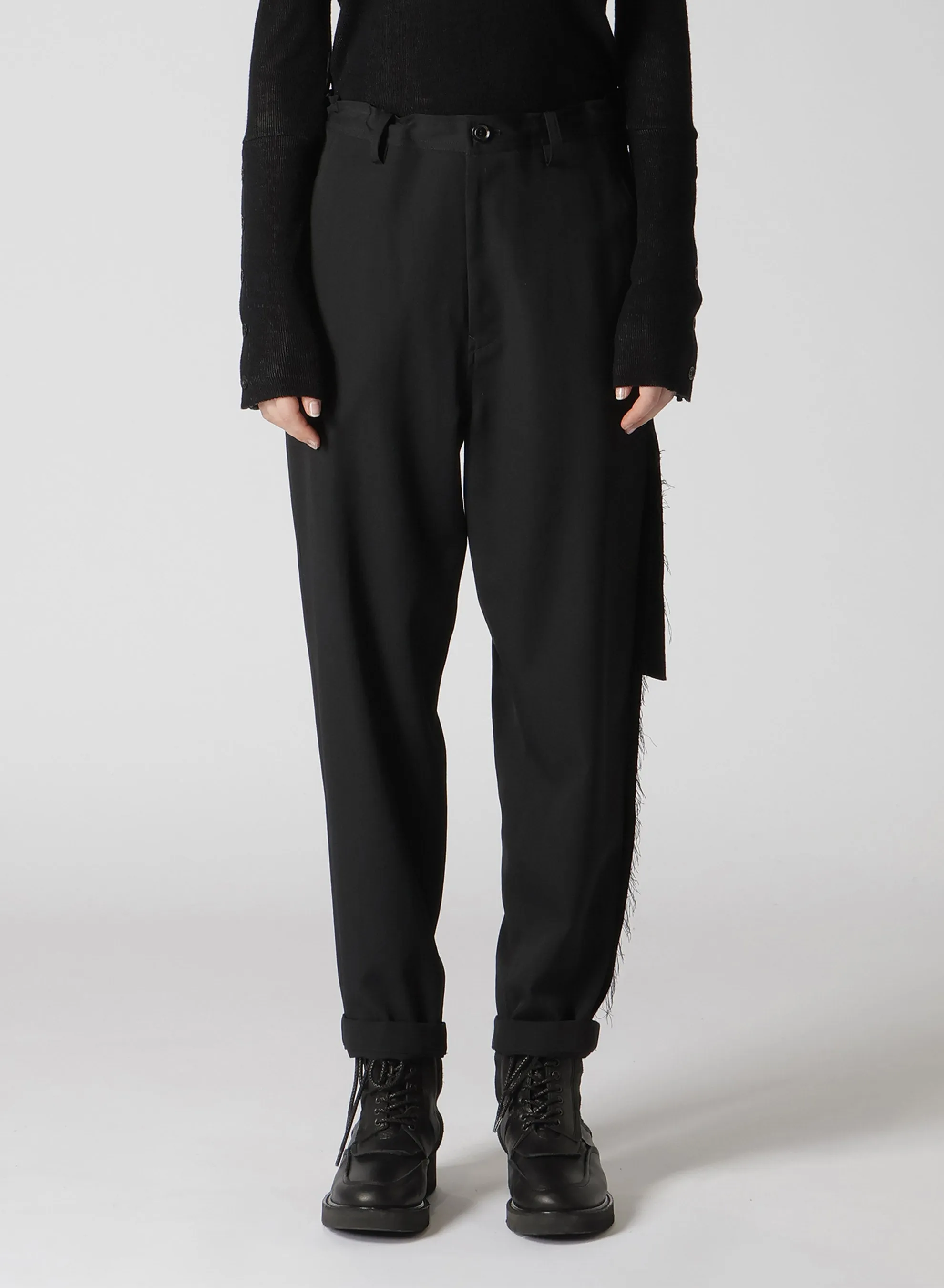 WOOL GABARDINE LEFT SIDE LINED PANTS sold by Yohji Yamamoto product image thumbnail 4