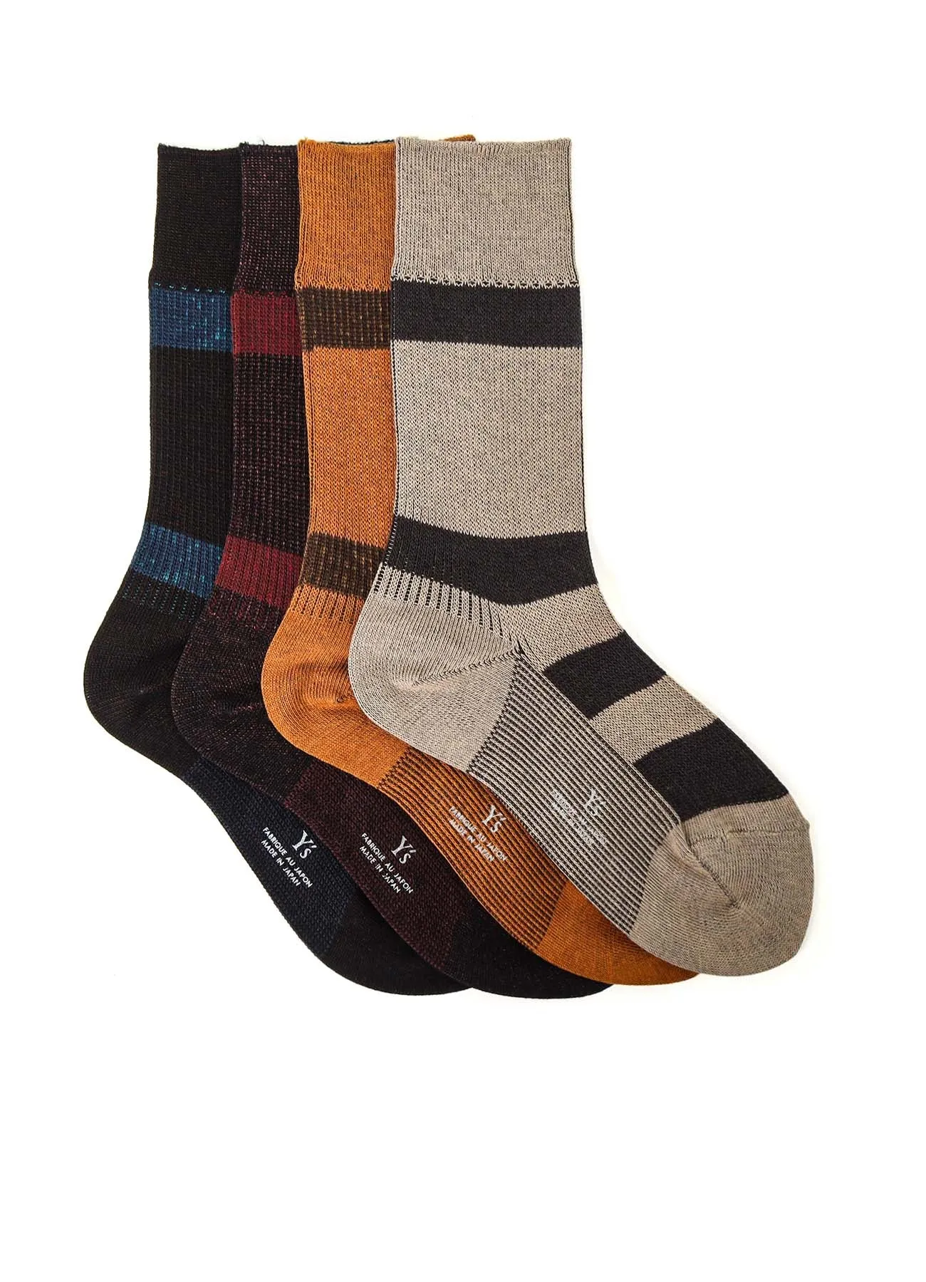 MIX RIB STRIPE SOCKS sold by Yohji Yamamoto